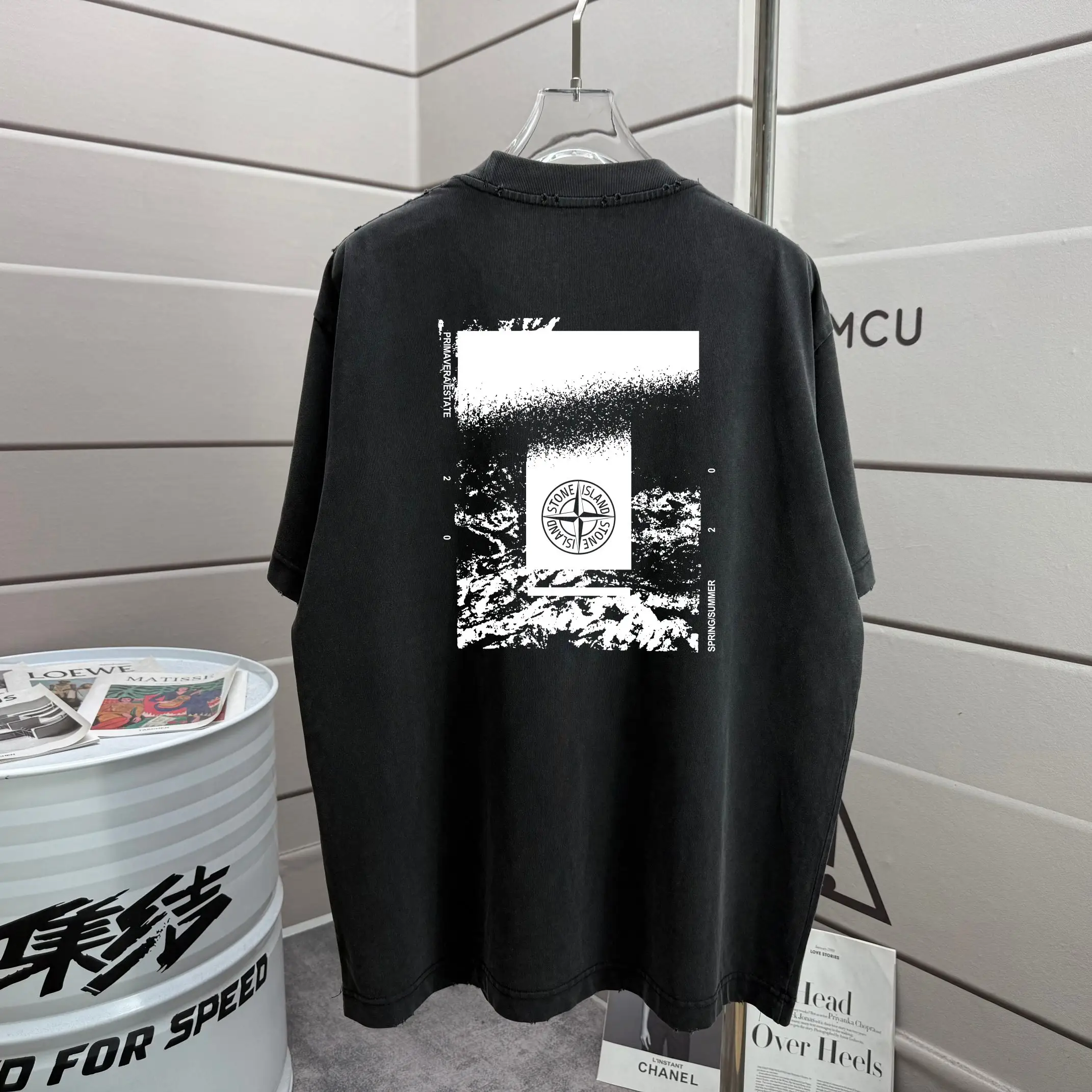 Stone Island Distressed Graphic Print T-Shirt D16013285