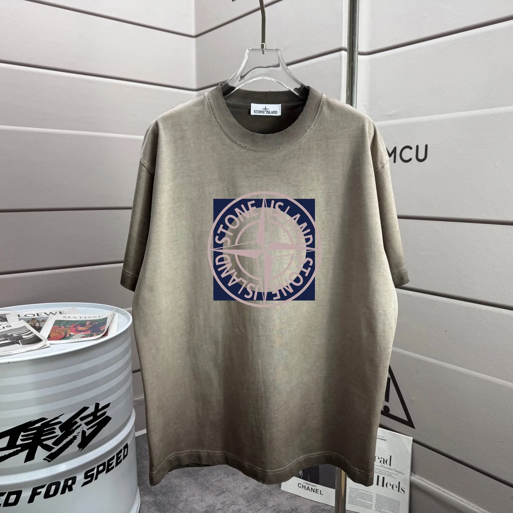 Logo Print Washed Cotton T-Shirt D16013306