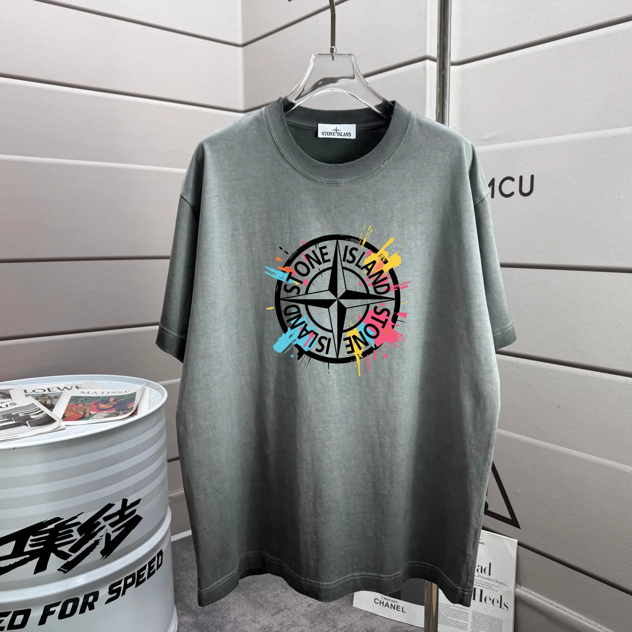 Compass Logo Graphic Cotton T-Shirt D16013309