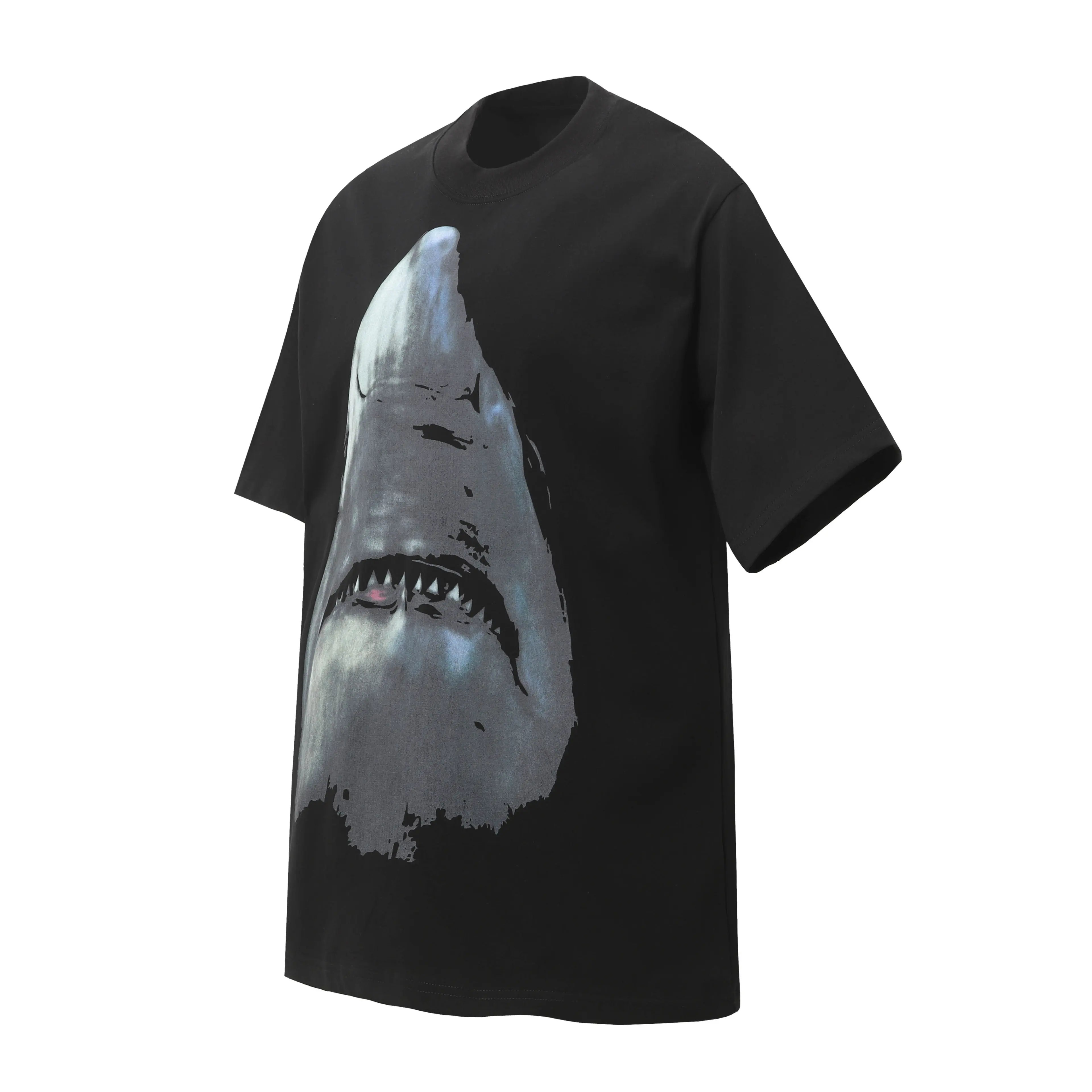 Shark Print Oversized Cotton T-Shirt D6014118