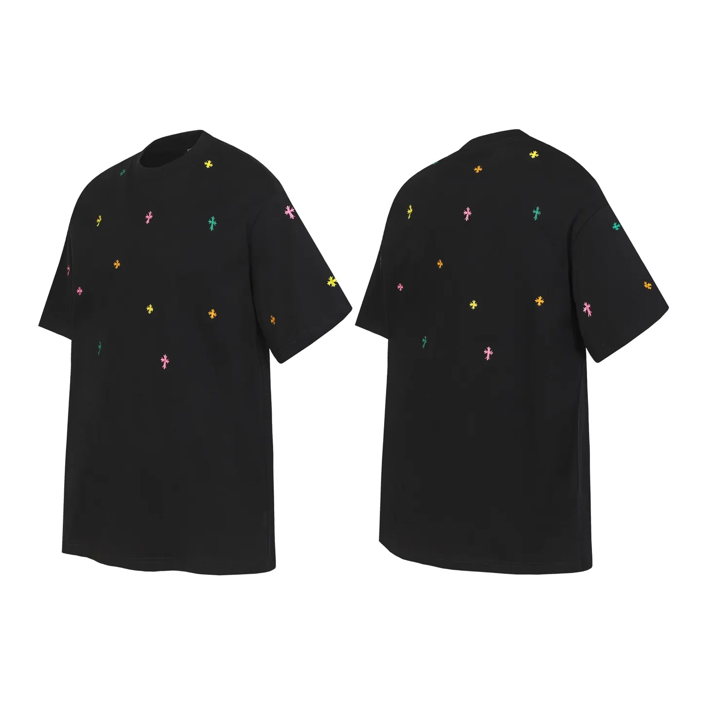 Embroidered Cross Patch Oversized T-Shirt D10013929