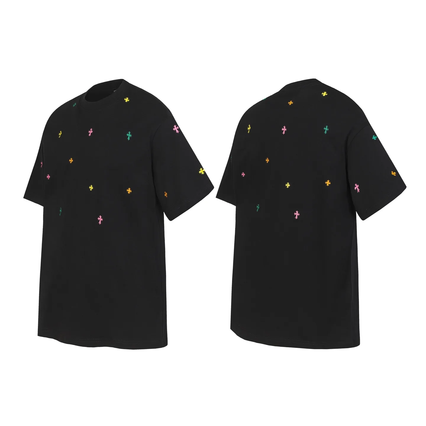 Embroidered Cross Patch Oversized T-Shirt D10013929