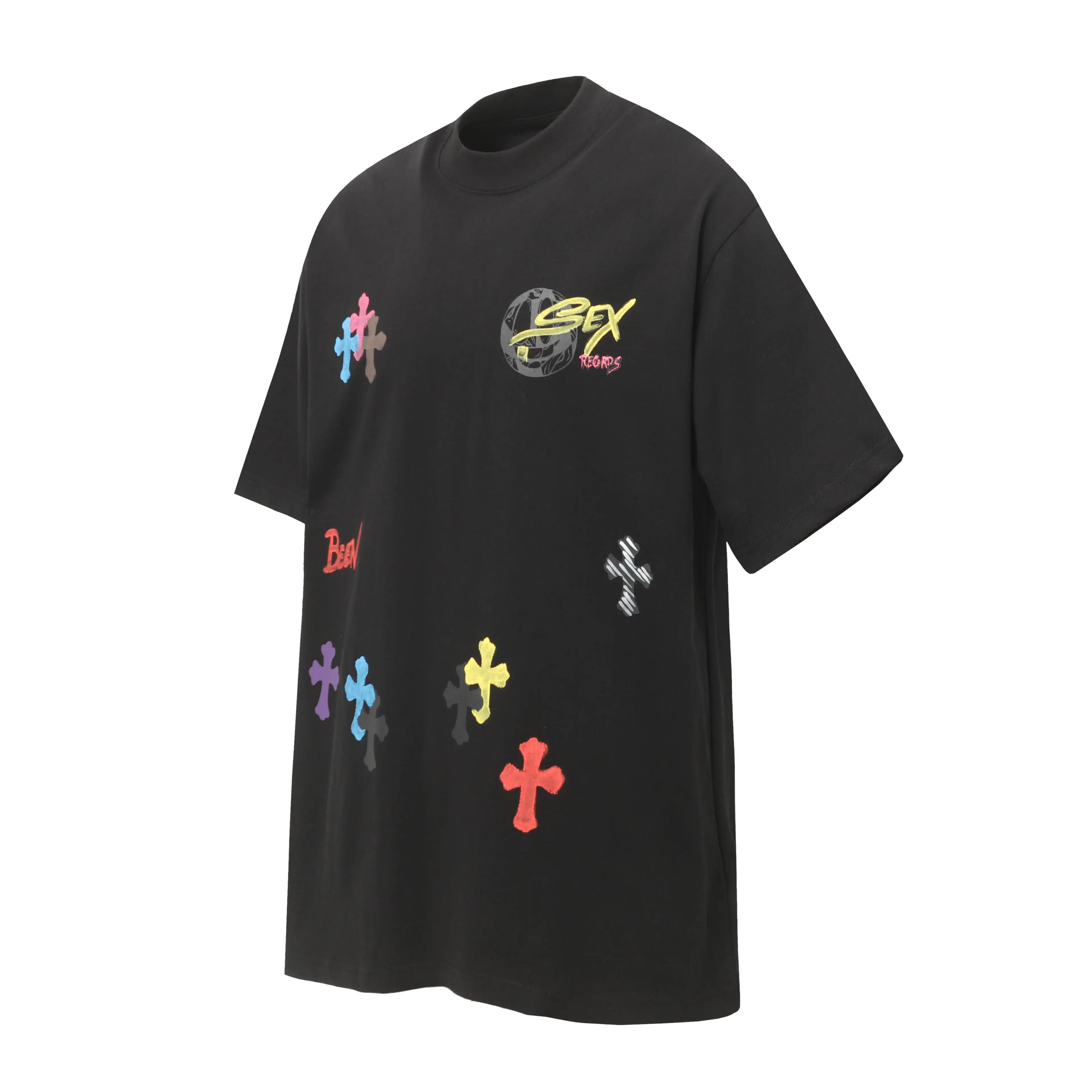Sex Records Hand-Painted Cross T-Shirt D10514032