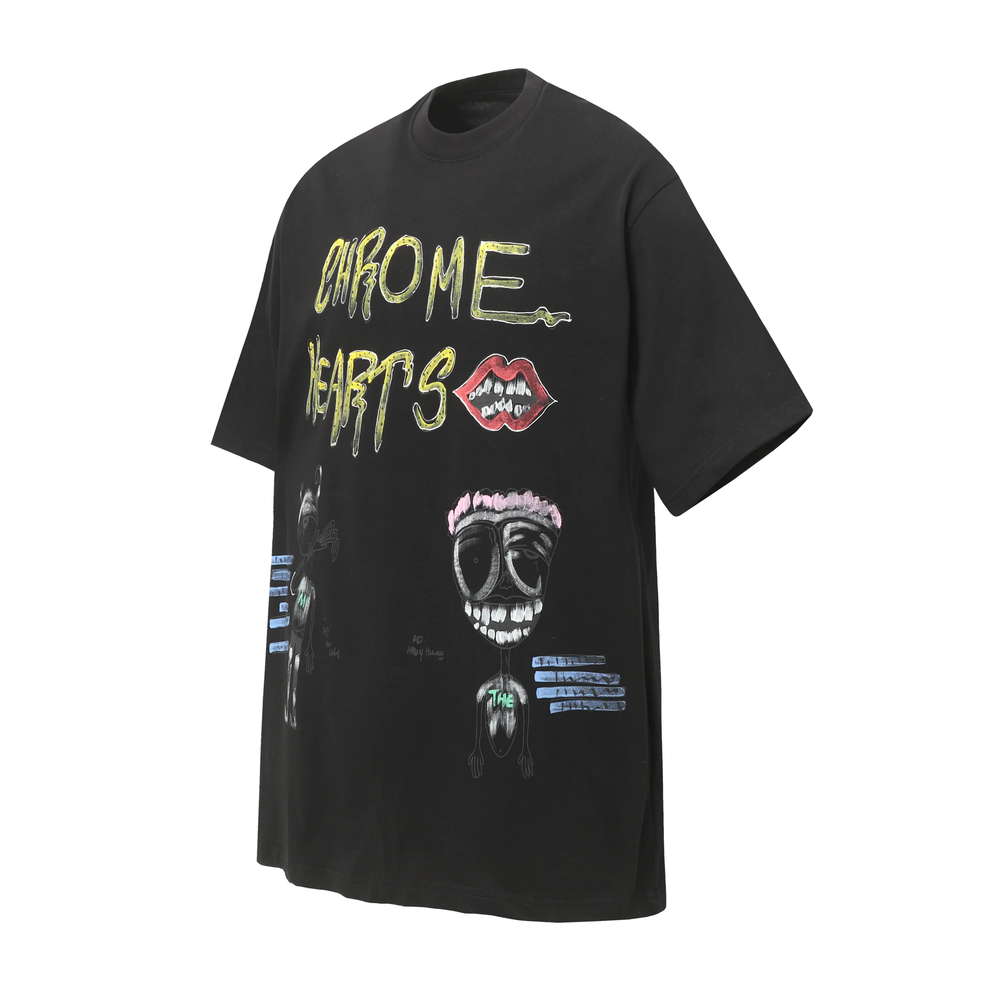 Graffiti Print Oversized Cotton T-Shirt D10514037