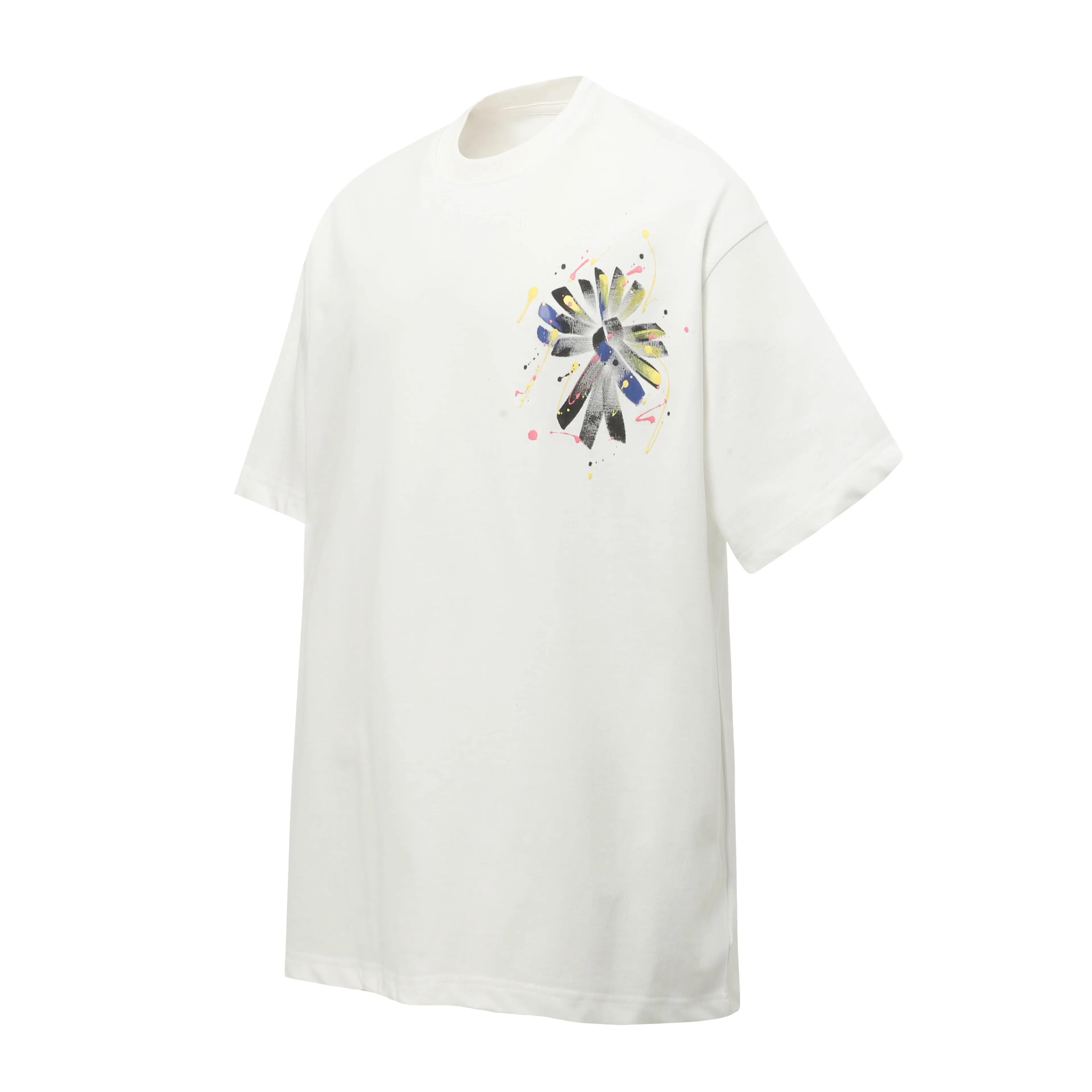 Hand-Painted Cross Print Cotton T-Shirt D10514044 — view 2