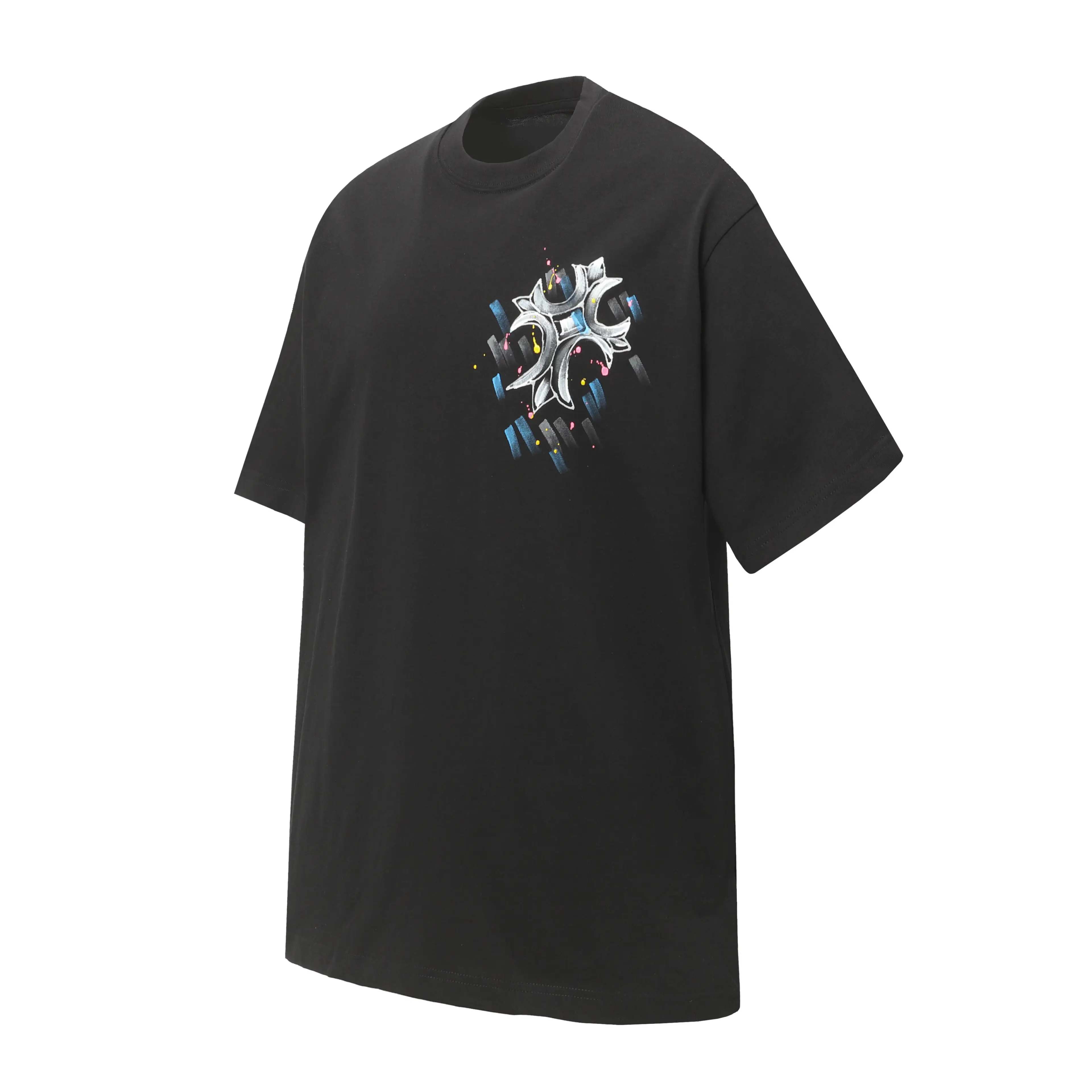 Hand-Painted Cross Graphic T-Shirt D10514033