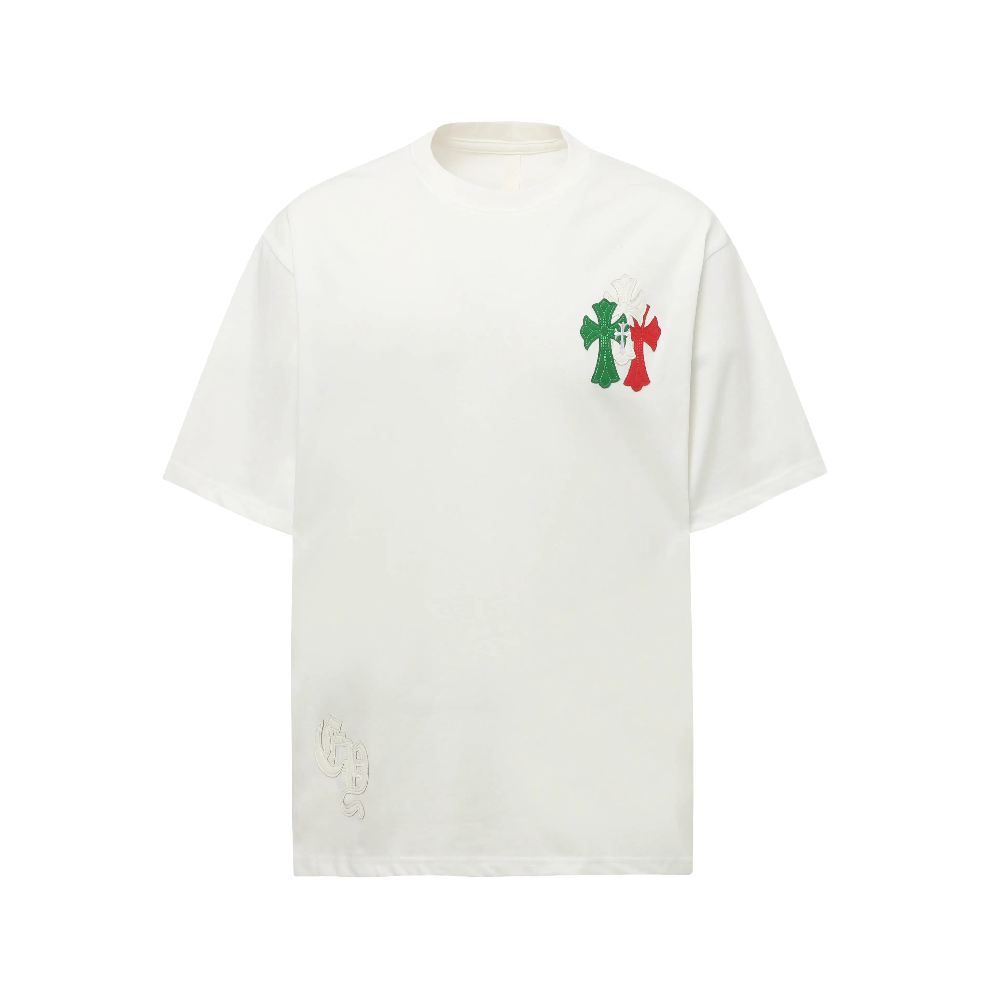 Cross Patch Embroidered Cotton T-Shirt D10014054