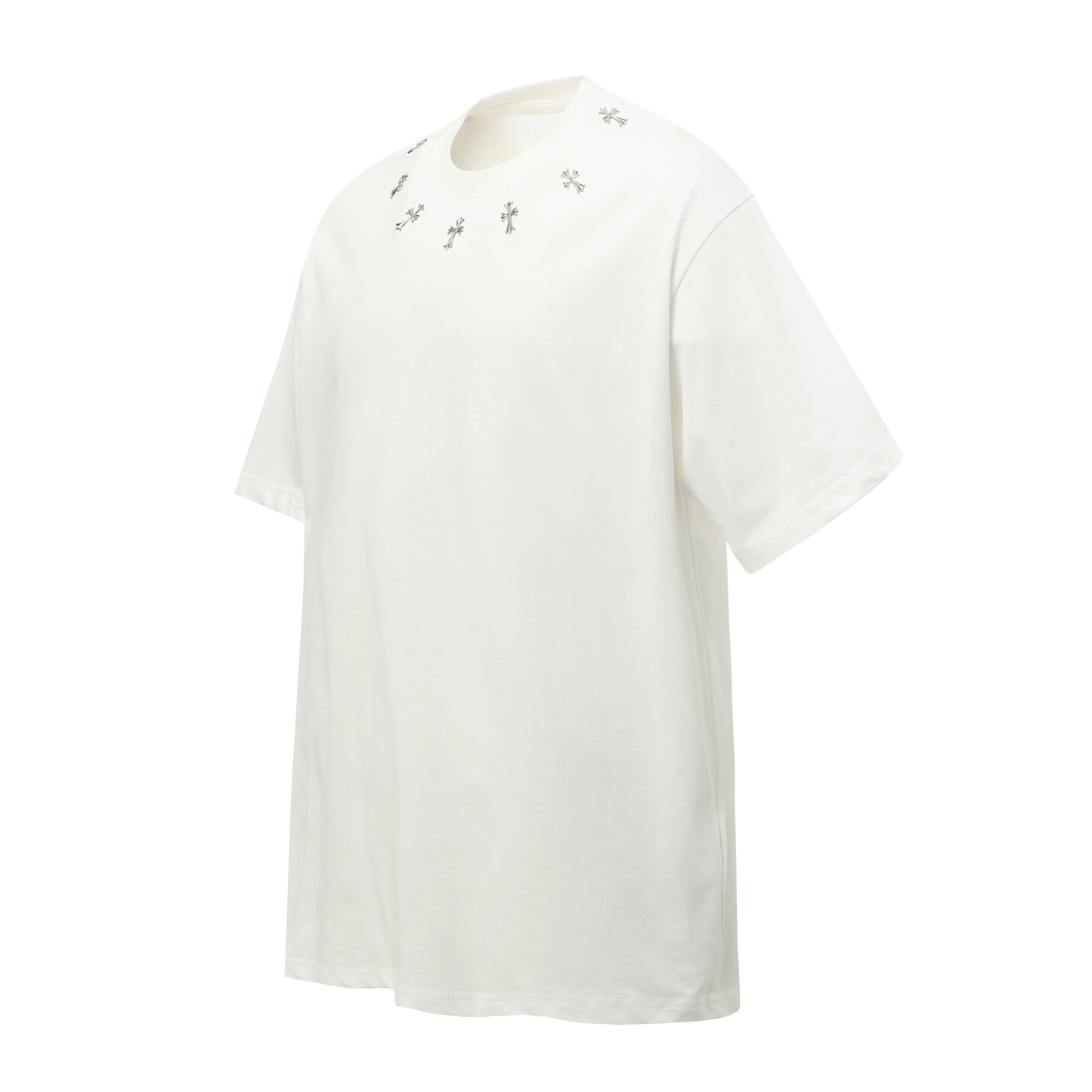Rhinestone Cross Embellished Cotton T-Shirt D9514061 — view 4