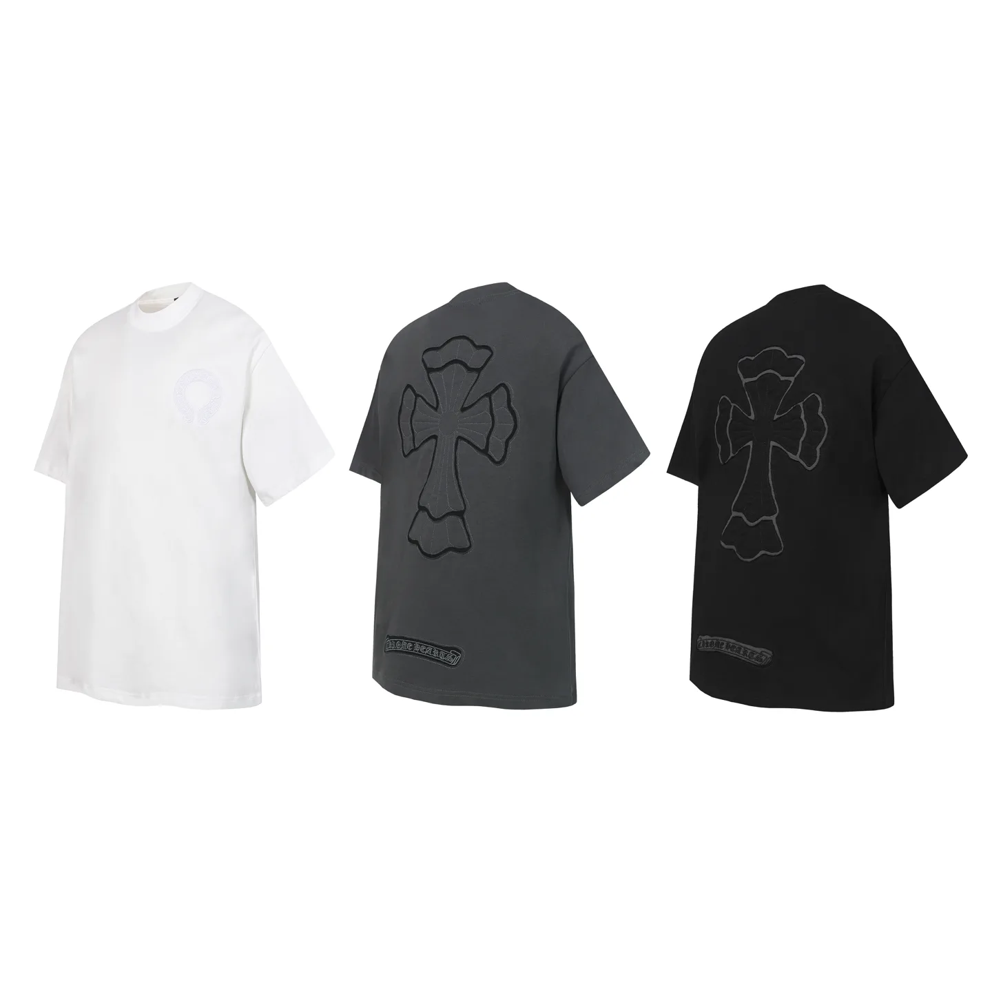 Embroidered Cross Patch Oversized T-Shirt D10014068