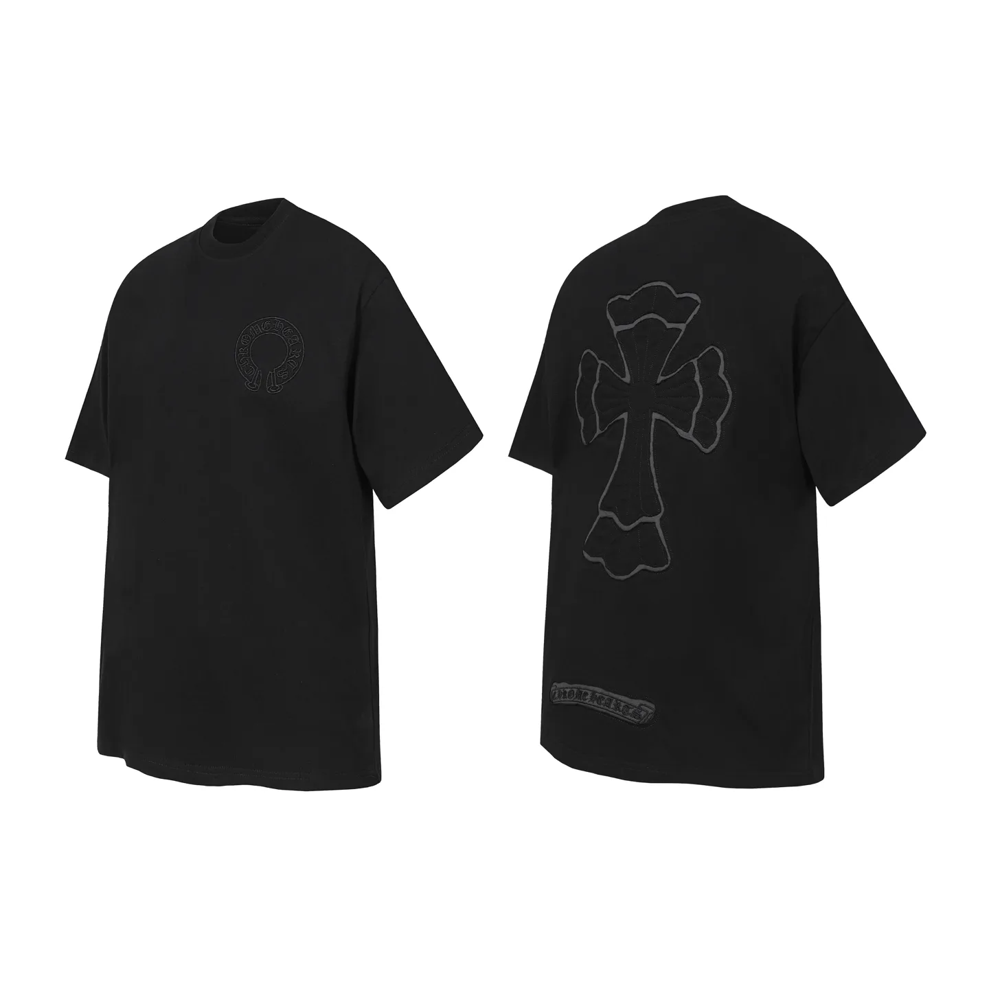 Embroidered Cross Patch Oversized T-Shirt D10014066