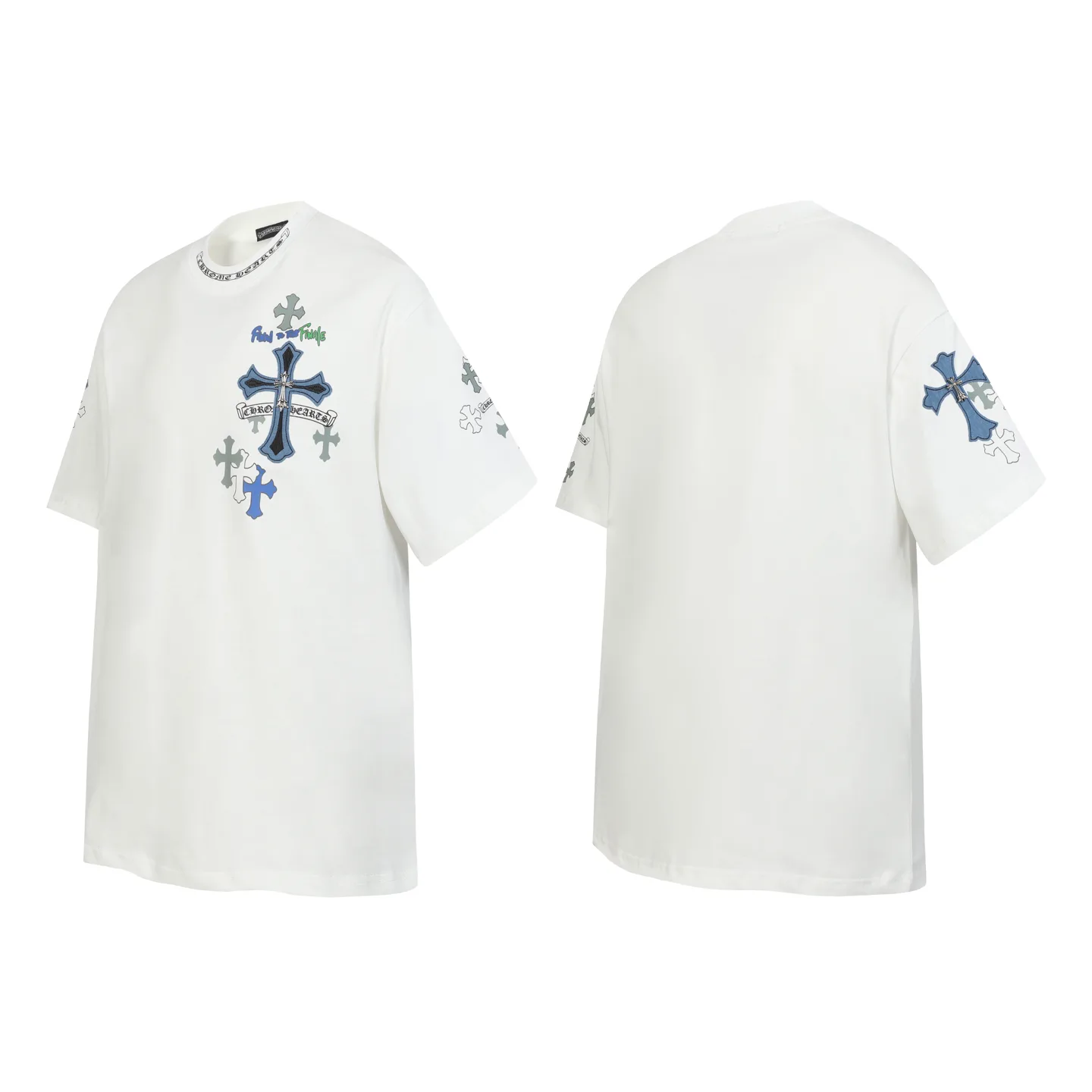 Cross Patch Embroidered Cotton T-Shirt D10514093
