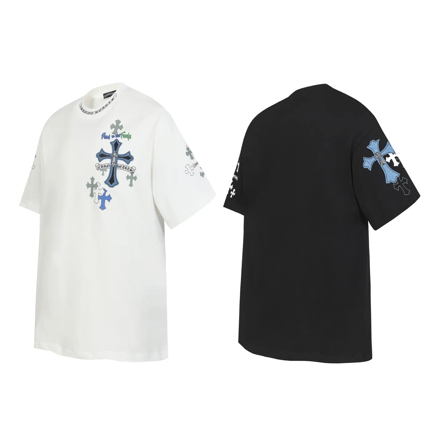 Cross Patch Embroidered Cotton T-Shirt D10514094