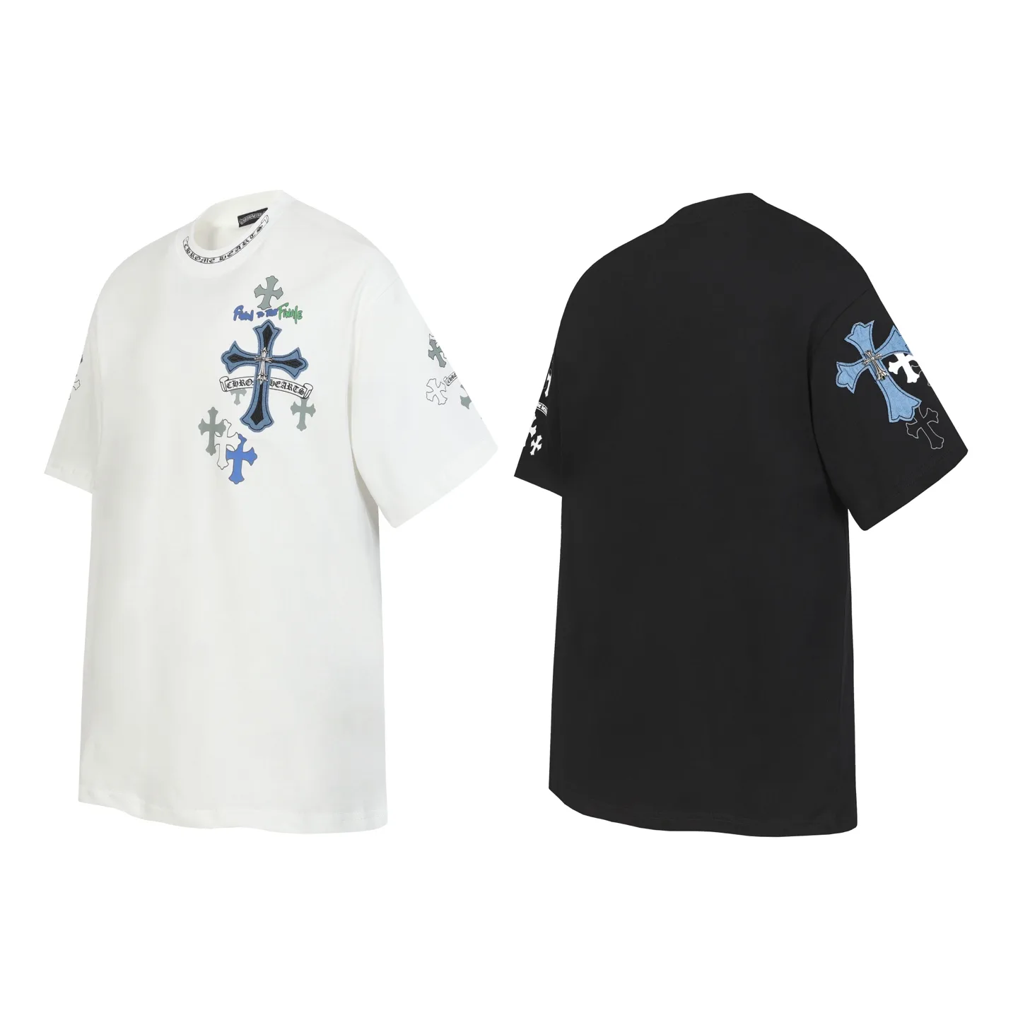 Cross Patch Embroidered Cotton T-Shirt D10514094