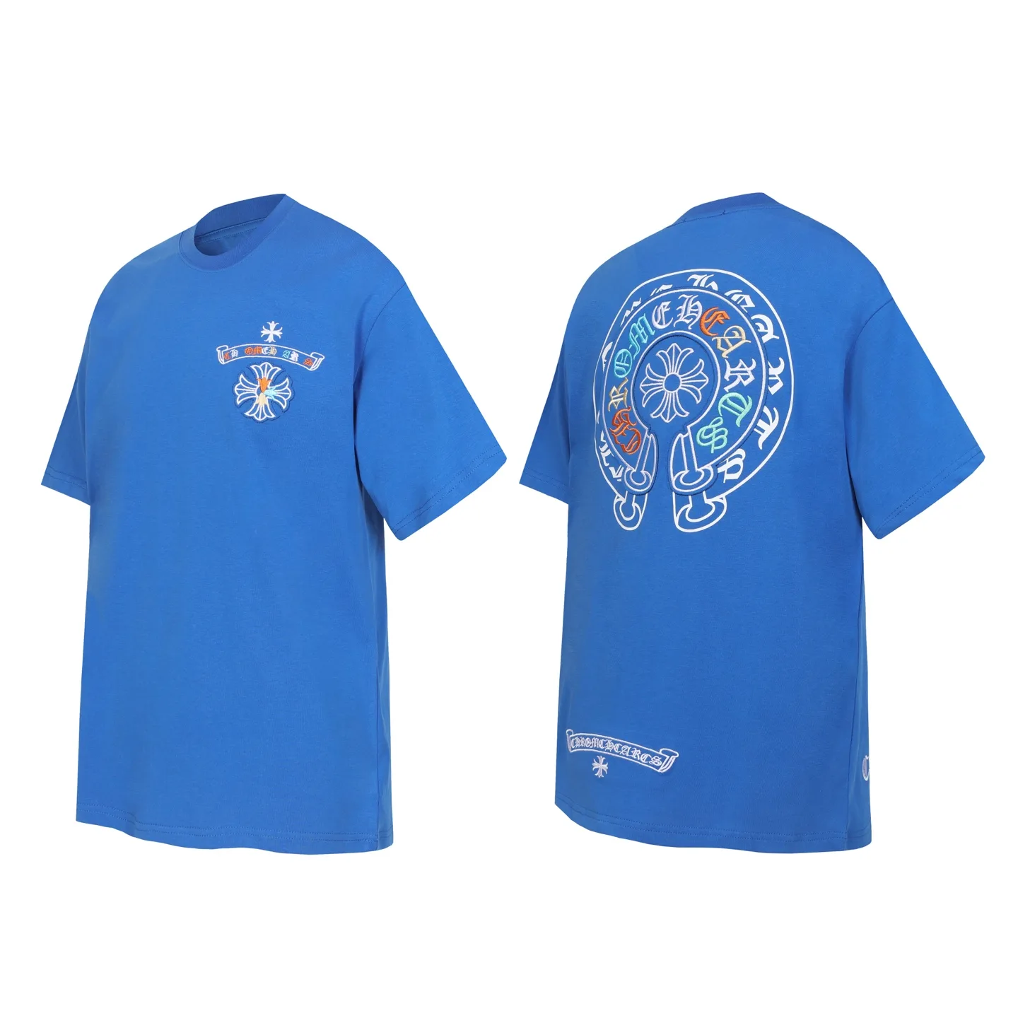 Horseshoe Sanskrit Embroidered Cotton T-Shirt D11014083