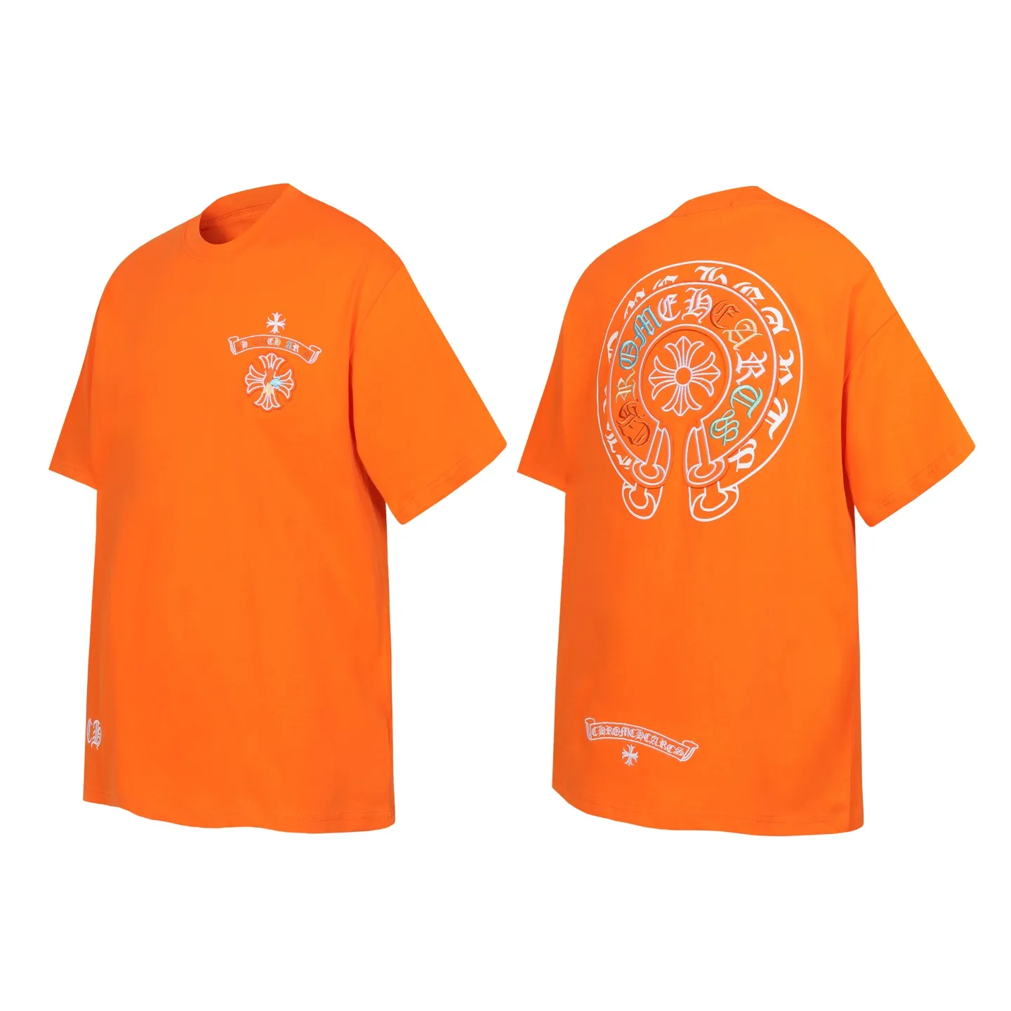 Horseshoe Sanskrit Embroidered Cotton T-Shirt D11014084