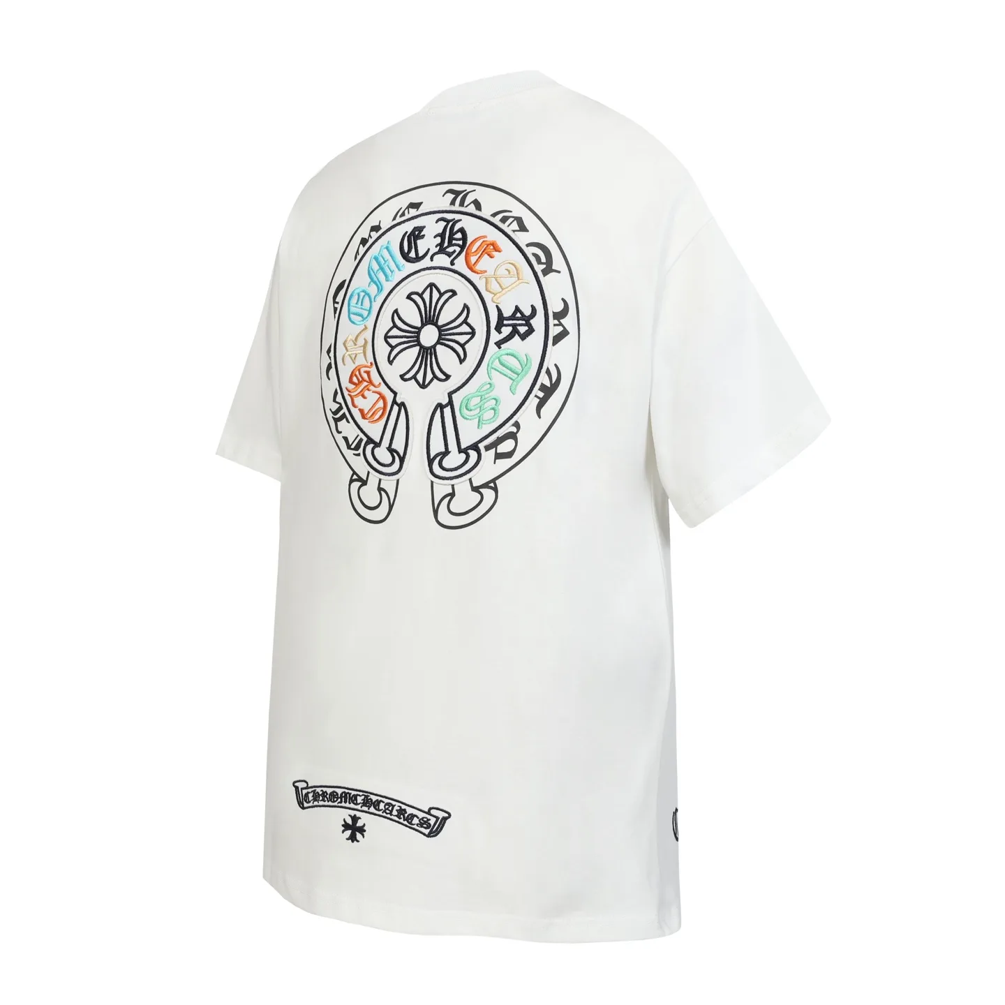 Horseshoe Sanskrit Embroidered Cotton T-Shirt D11014085 — view 11