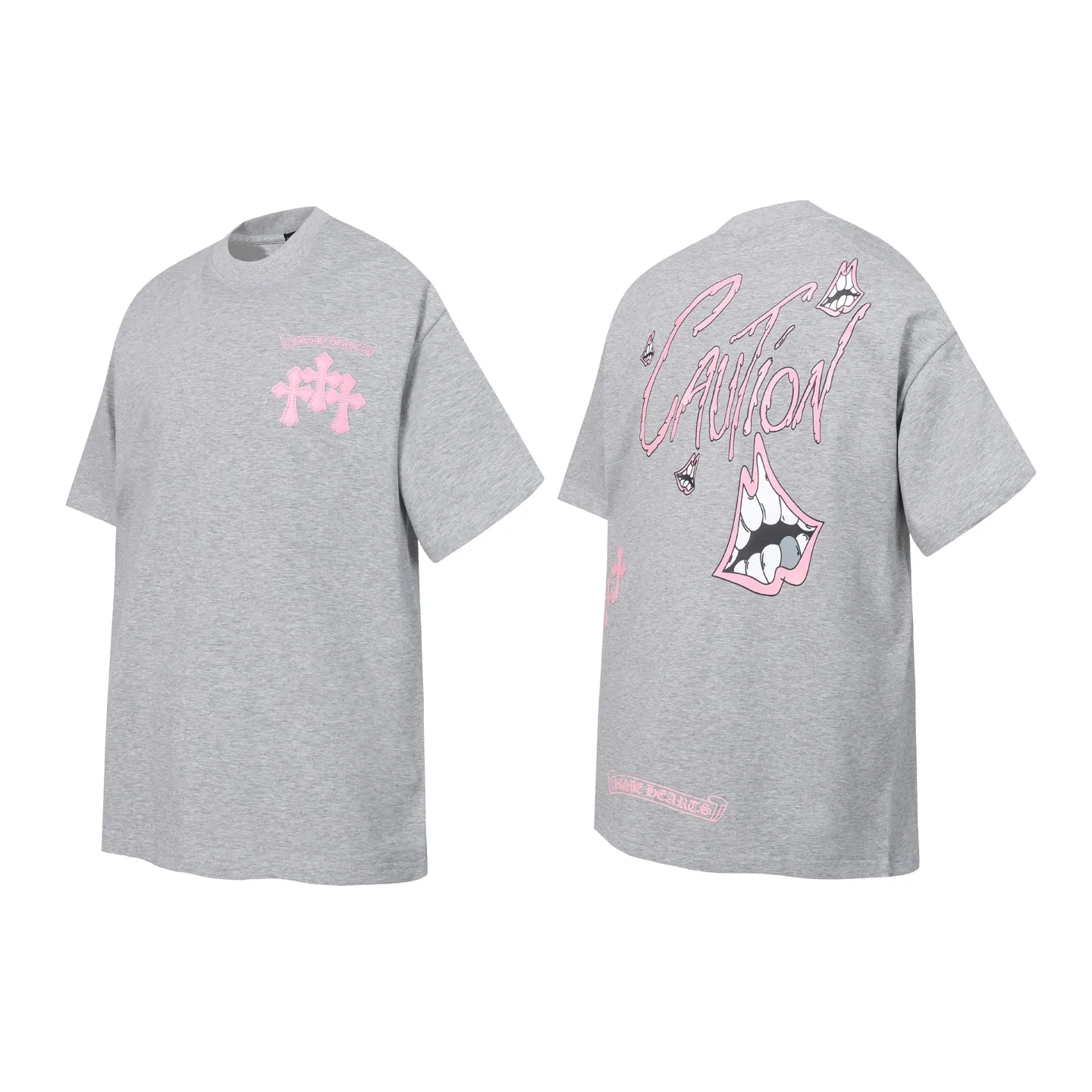 Graffiti Lips Embroidered Cotton T-Shirt D10014071
