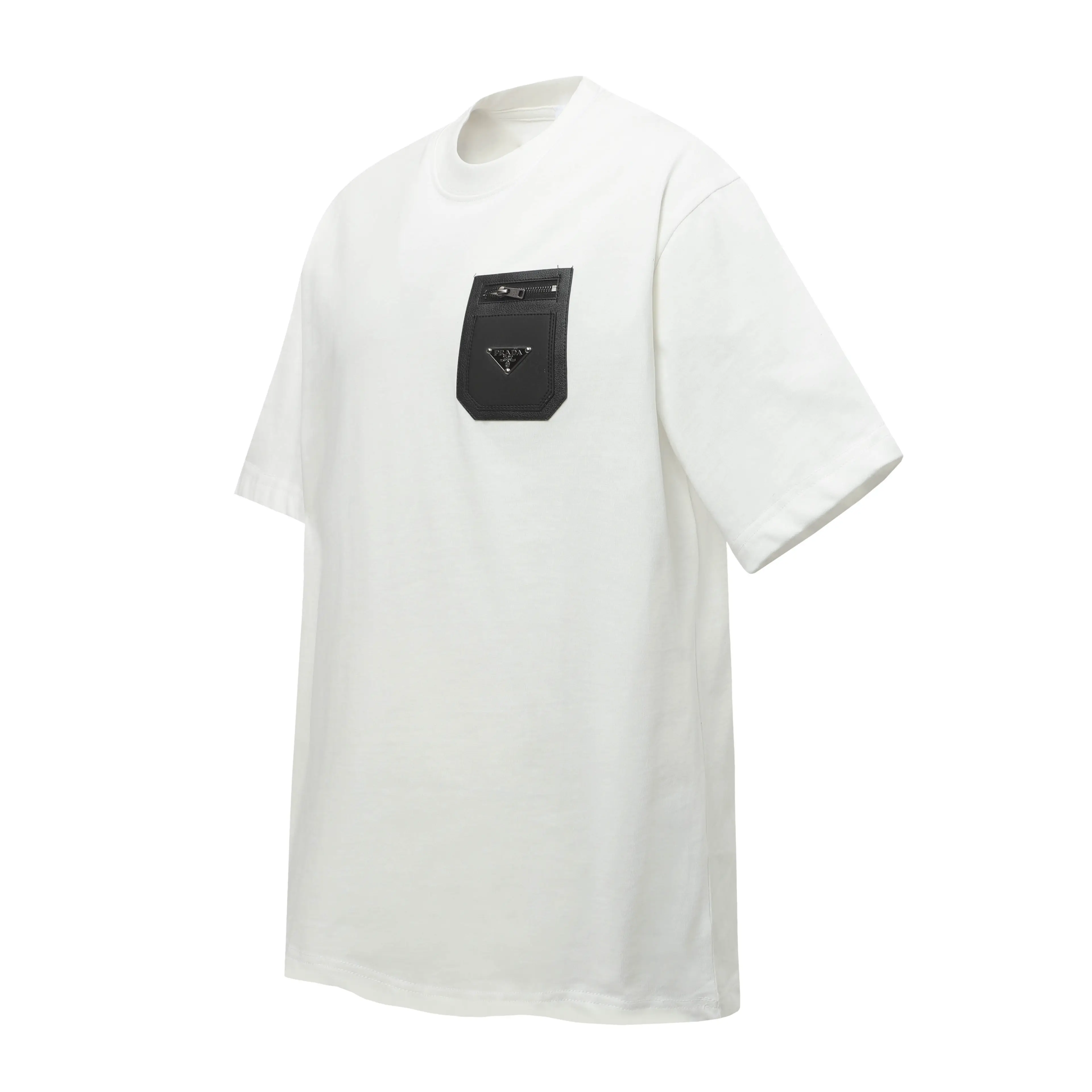Leather Pocket Cotton Jersey T-Shirt D9514129