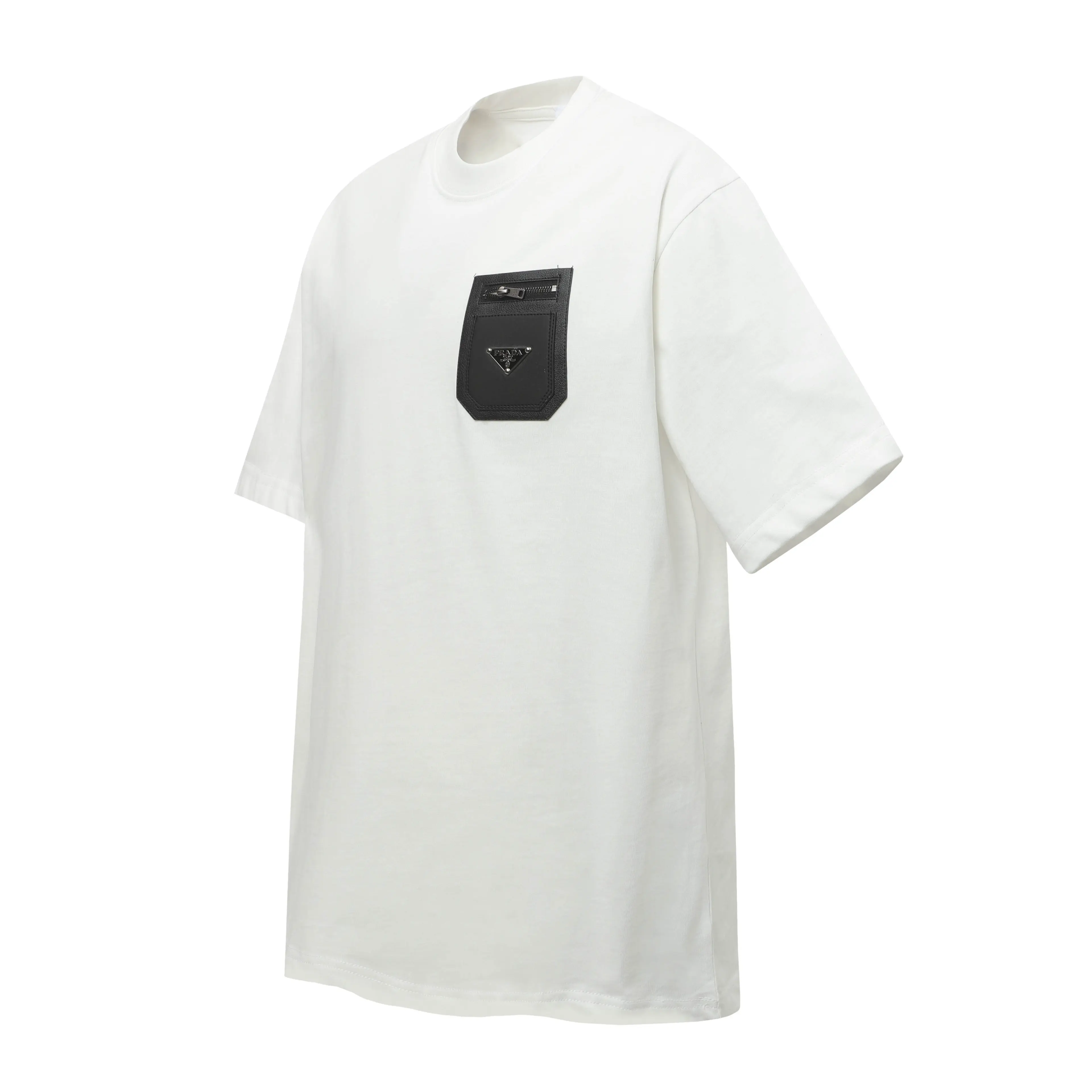 Leather Pocket Cotton Jersey T-Shirt D9514129