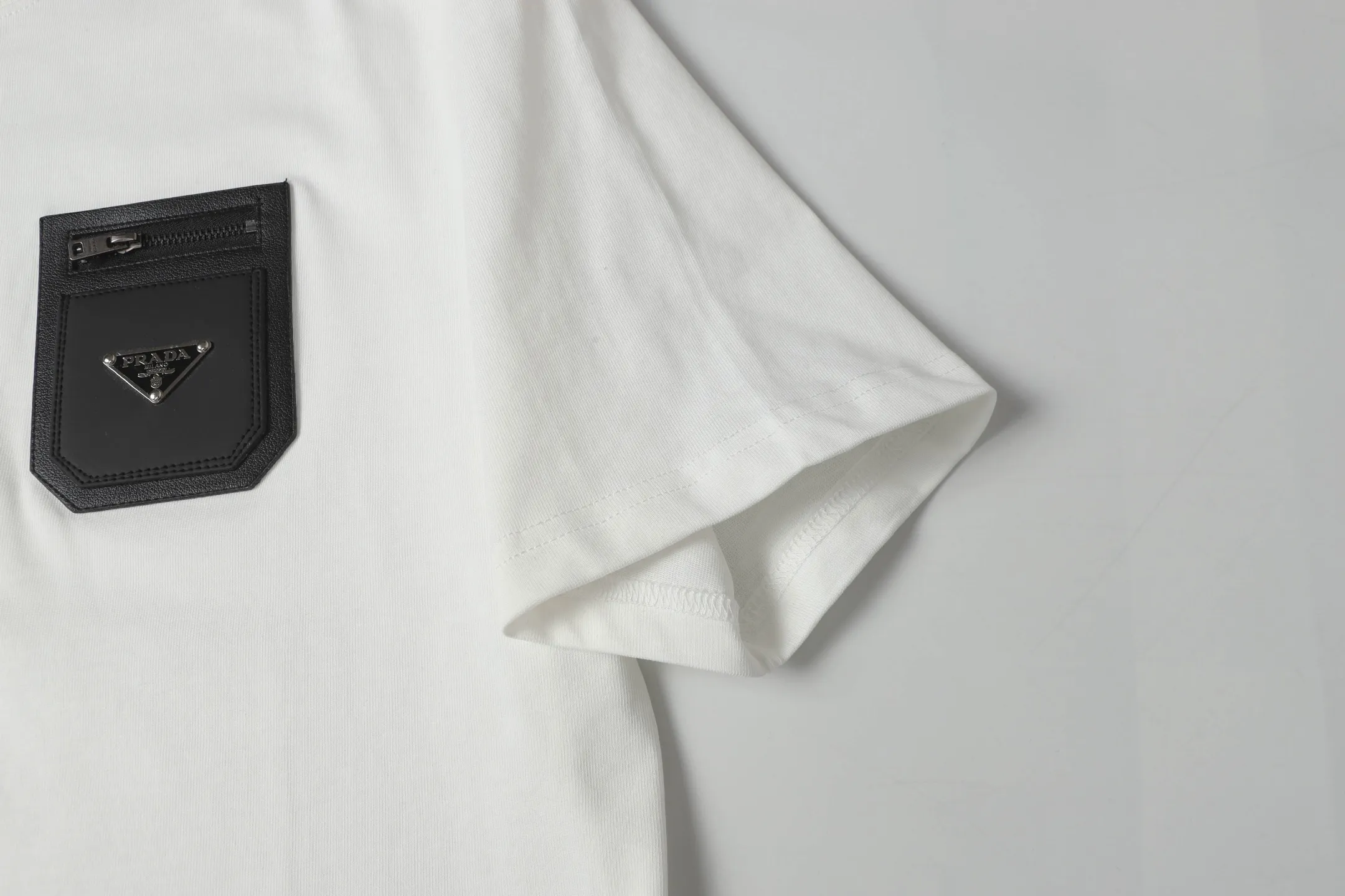 Leather Pocket Cotton Jersey T-Shirt D9514129 — view 7