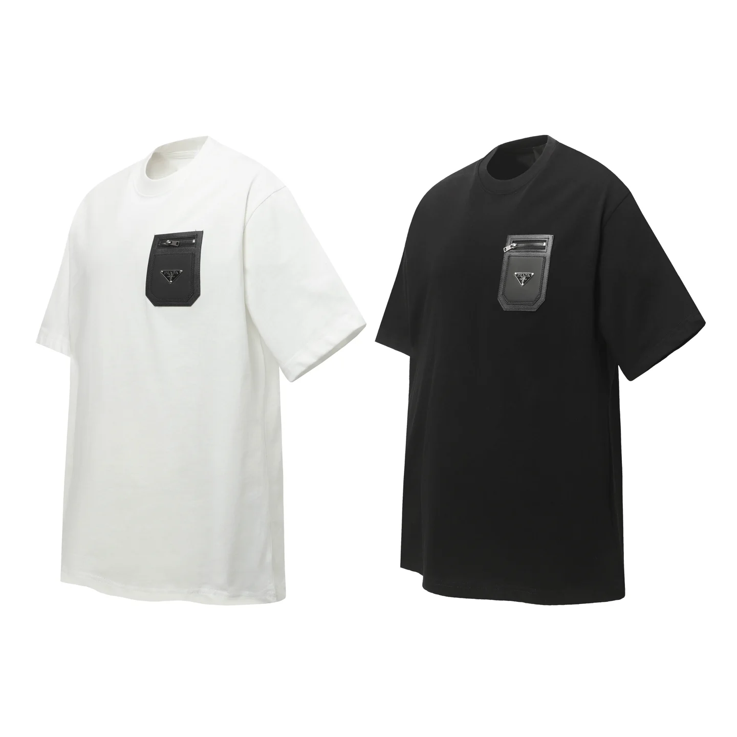Leather Pocket Cotton T-Shirt D9514131