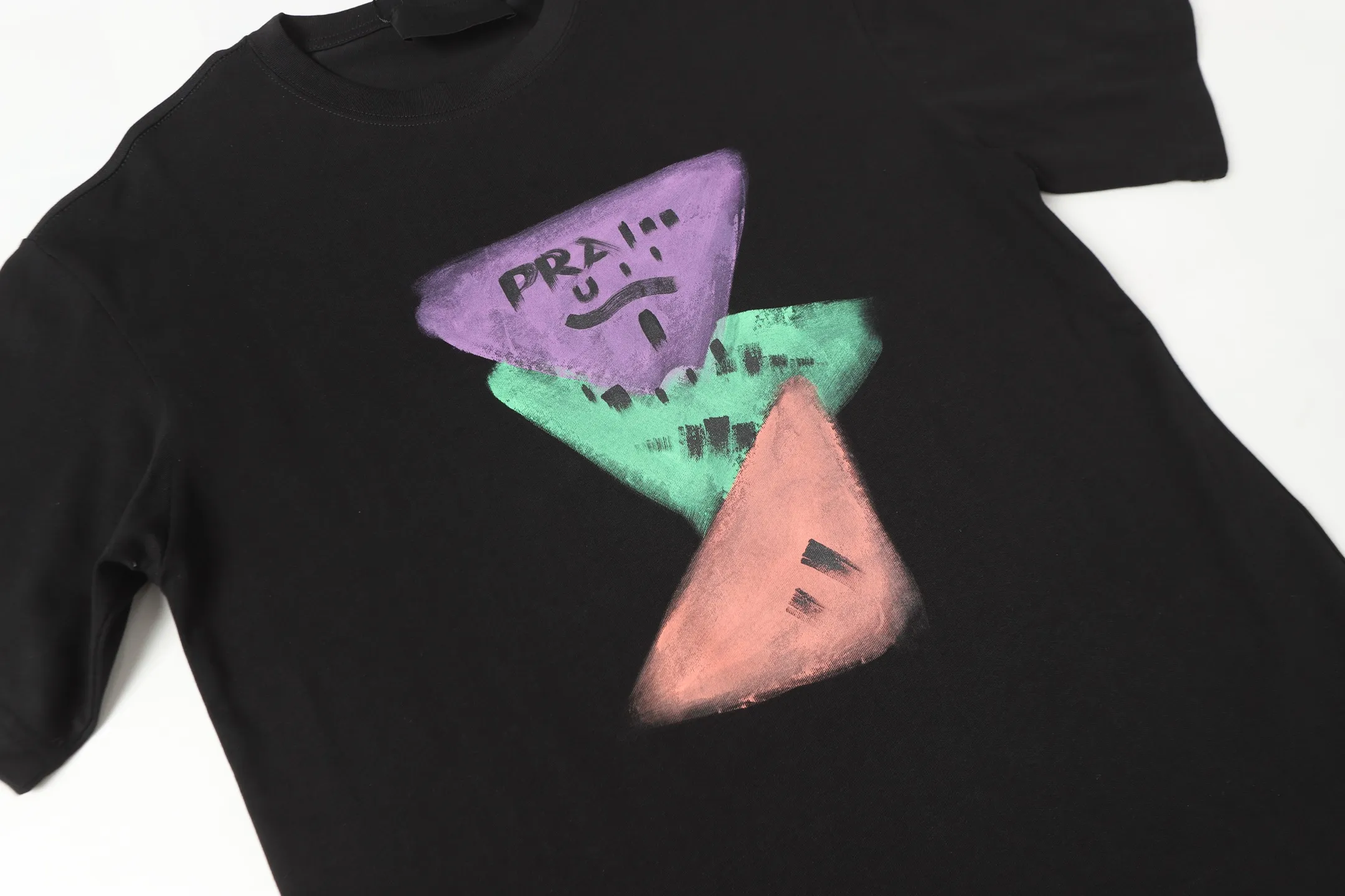 Hand-Painted Logo Cotton T-Shirt D9014120 — view 5