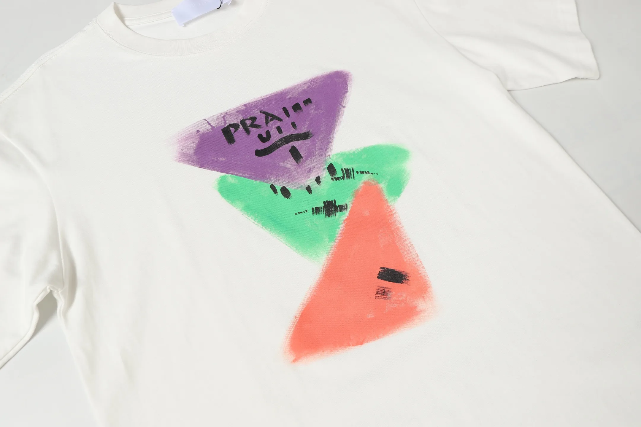 Hand-Painted Logo Cotton T-Shirt D9014121 — view 5
