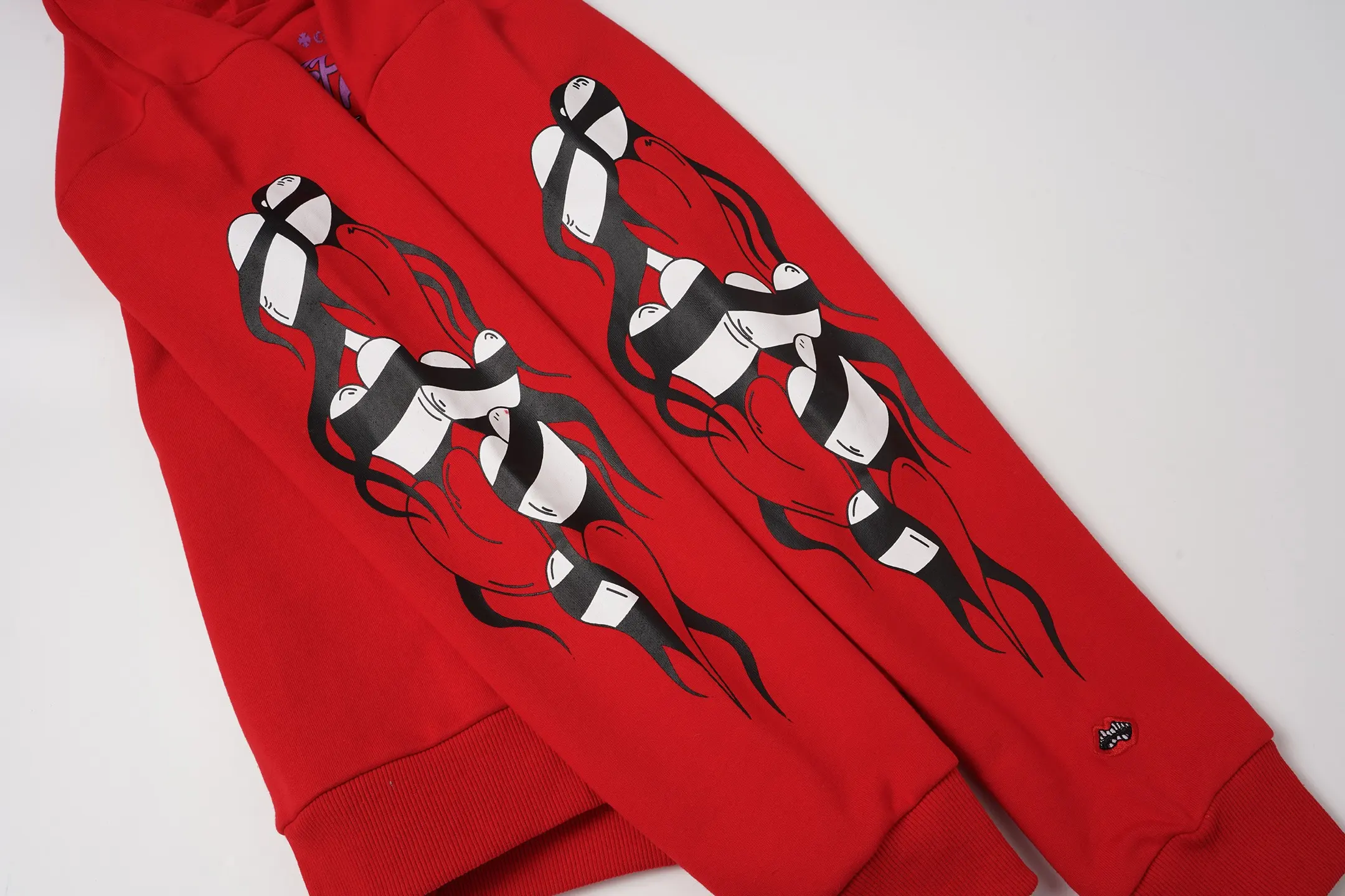 Graffiti Print Fleece-Back Hoodie D15522538 — view 10