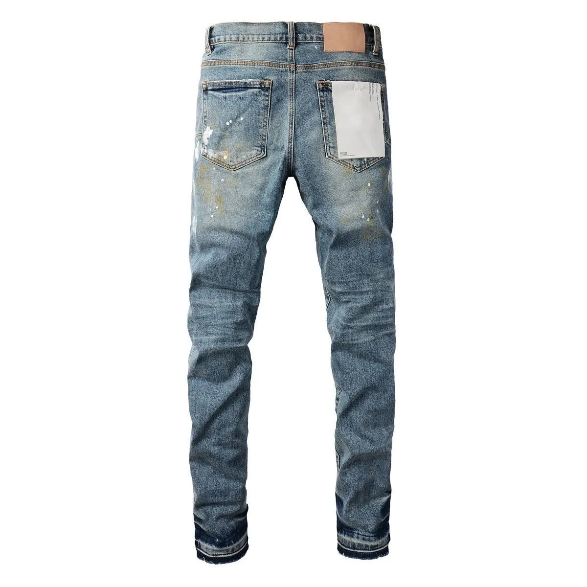 Paint-Splatter Distressed Slim-Fit Jeans D16023160 — view 3