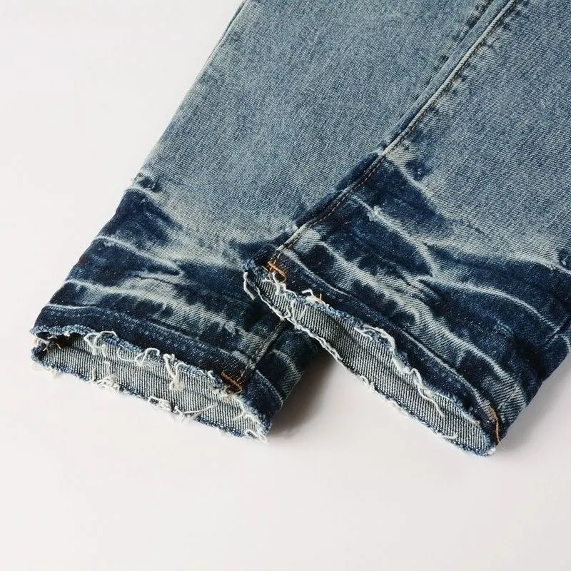Paint-Splatter Distressed Slim-Fit Jeans D16023160 — view 9