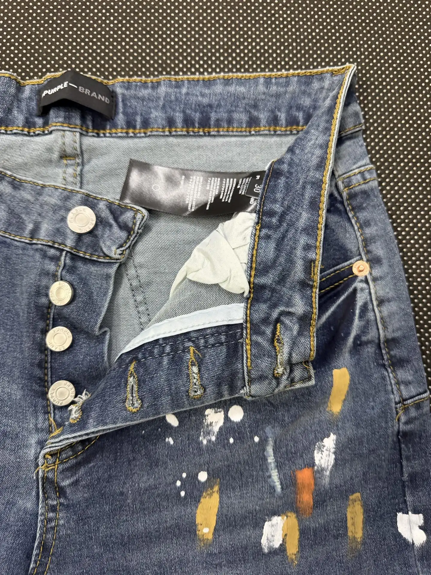 Paint-Splatter Distressed Slim-Fit Jeans D16023160 — view 13