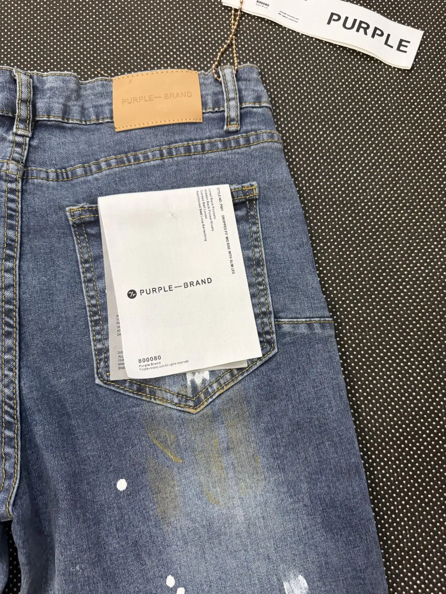 Paint-Splatter Distressed Slim-Fit Jeans D16023160 — view 15