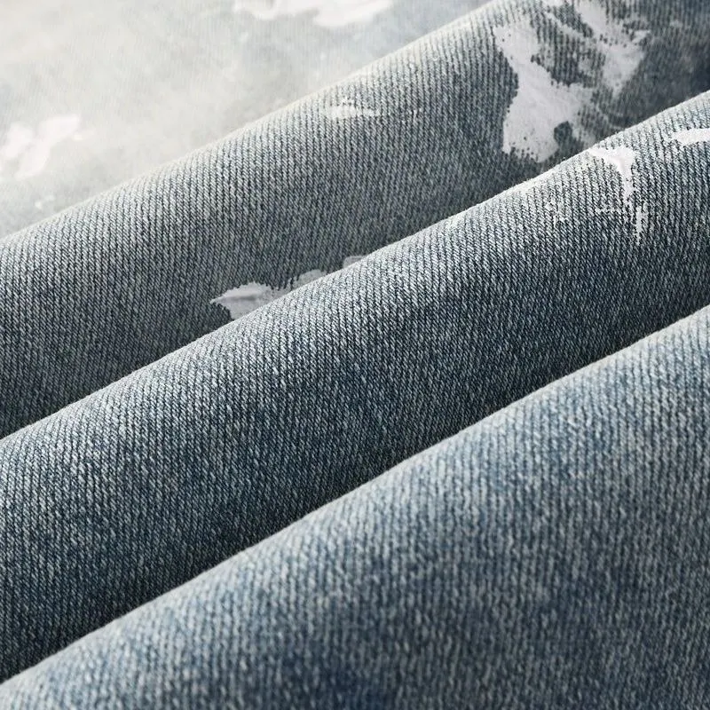 Paint-Splatter Slim-Fit Stretch Jeans D16023159 — view 10
