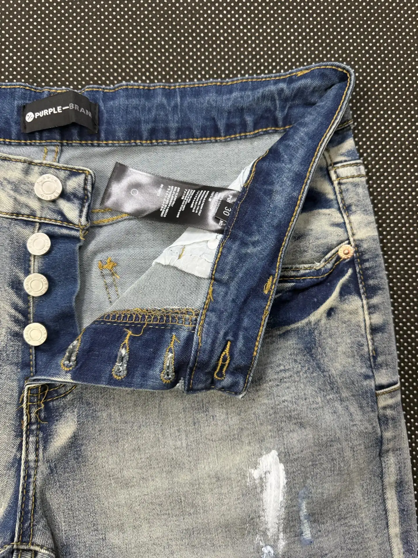 Distressed Paint-Splatter Slim-Fit Jeans D16023157 — view 12
