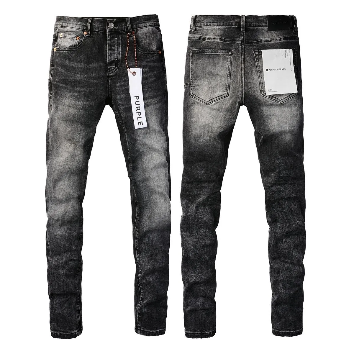 Distressed Washed Slim-Fit Jeans D16023156
