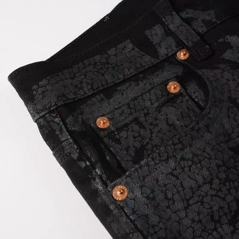 Coated Pattern Slim-Fit Jeans D16023155 — view 5