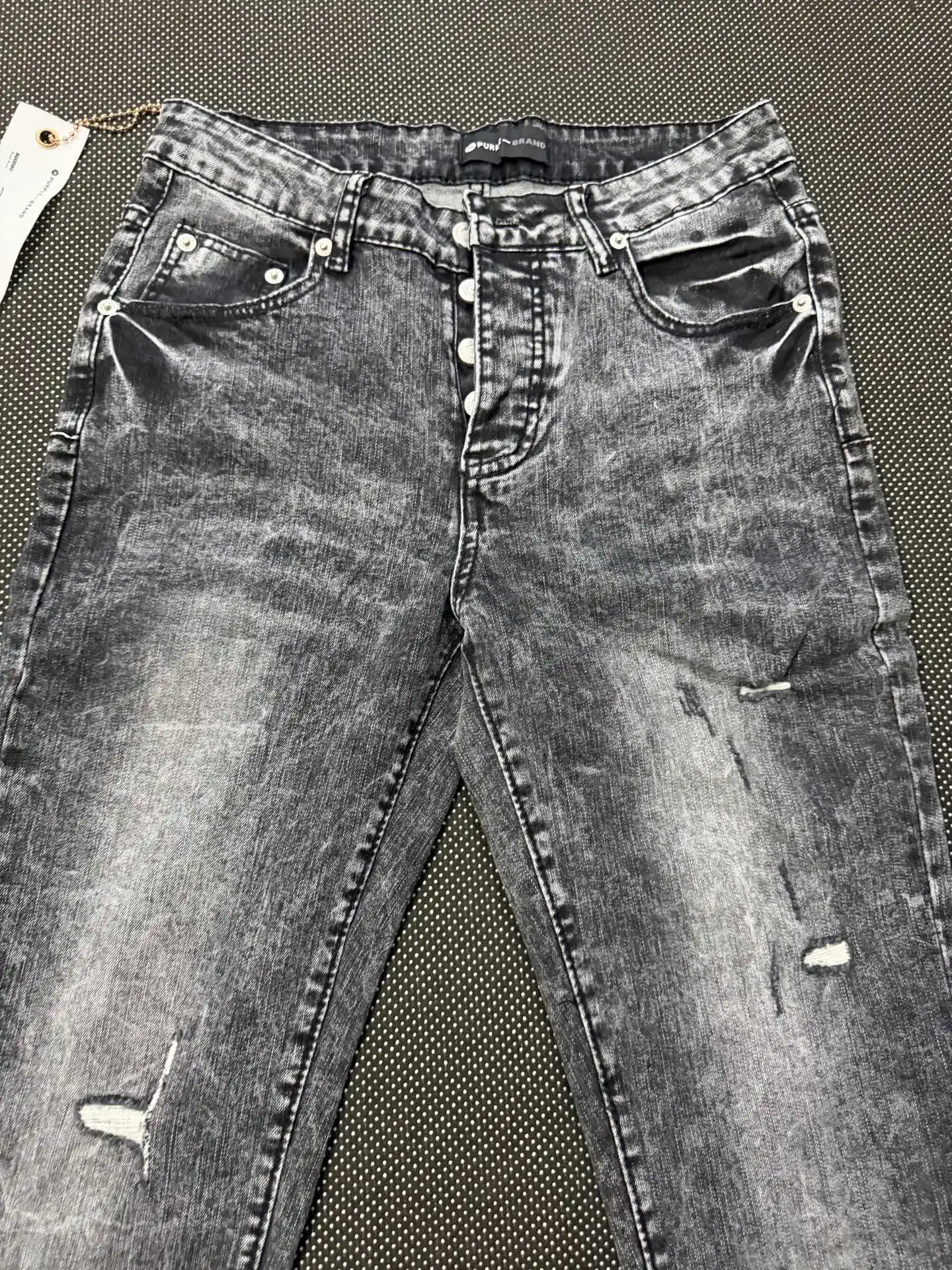 Distressed Slim-Fit Acid Wash Jeans D16023154 — view 13
