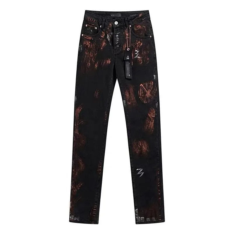 Purple Brand Tie-Dye Graffiti Slim-Leg Jeans D16023152 — view 2