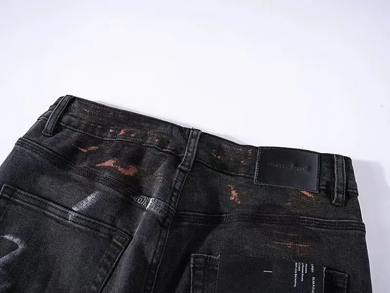 Purple Brand Tie-Dye Graffiti Slim-Leg Jeans D16023152 — view 7