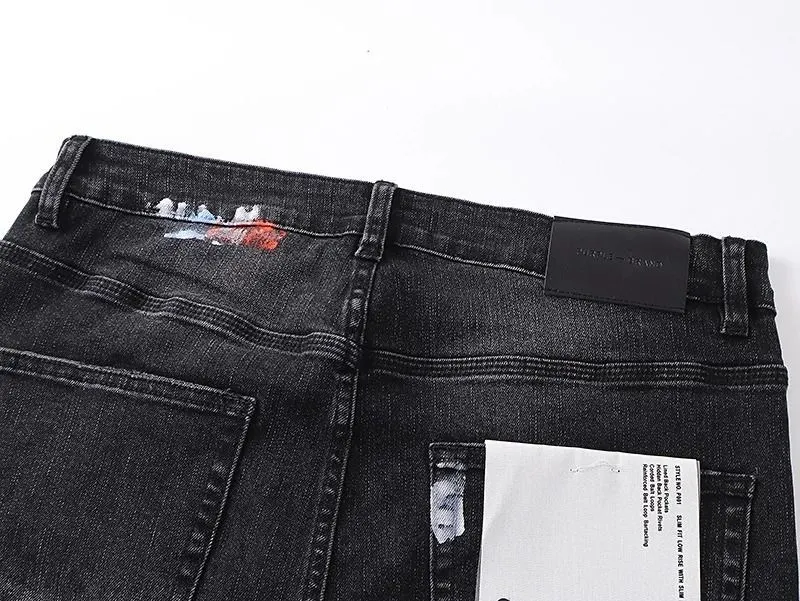 Distressed Paint-Splatter Slim-Fit Jeans D16023151 — view 6