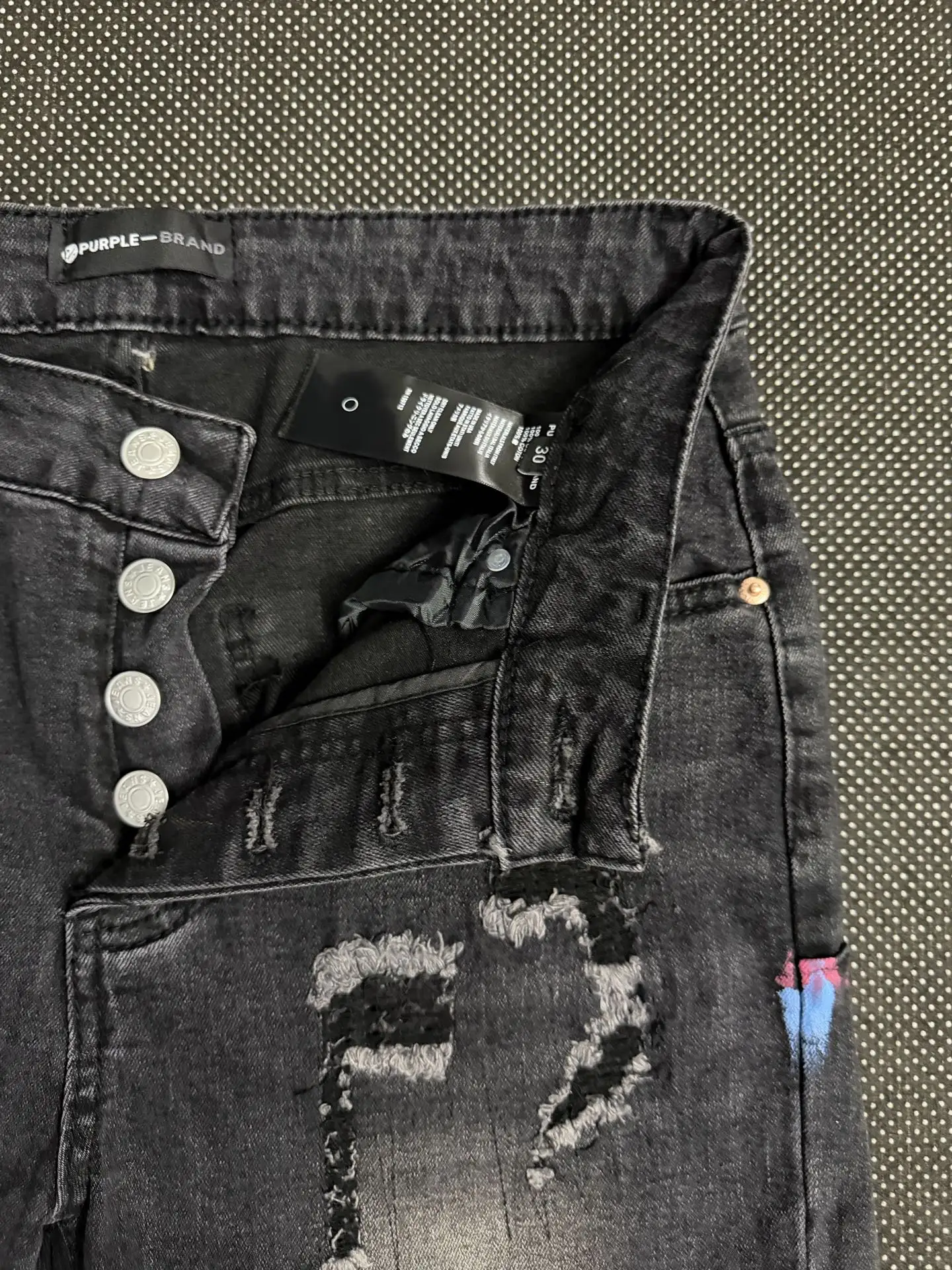 Distressed Paint-Splatter Slim-Fit Jeans D16023151 — view 12