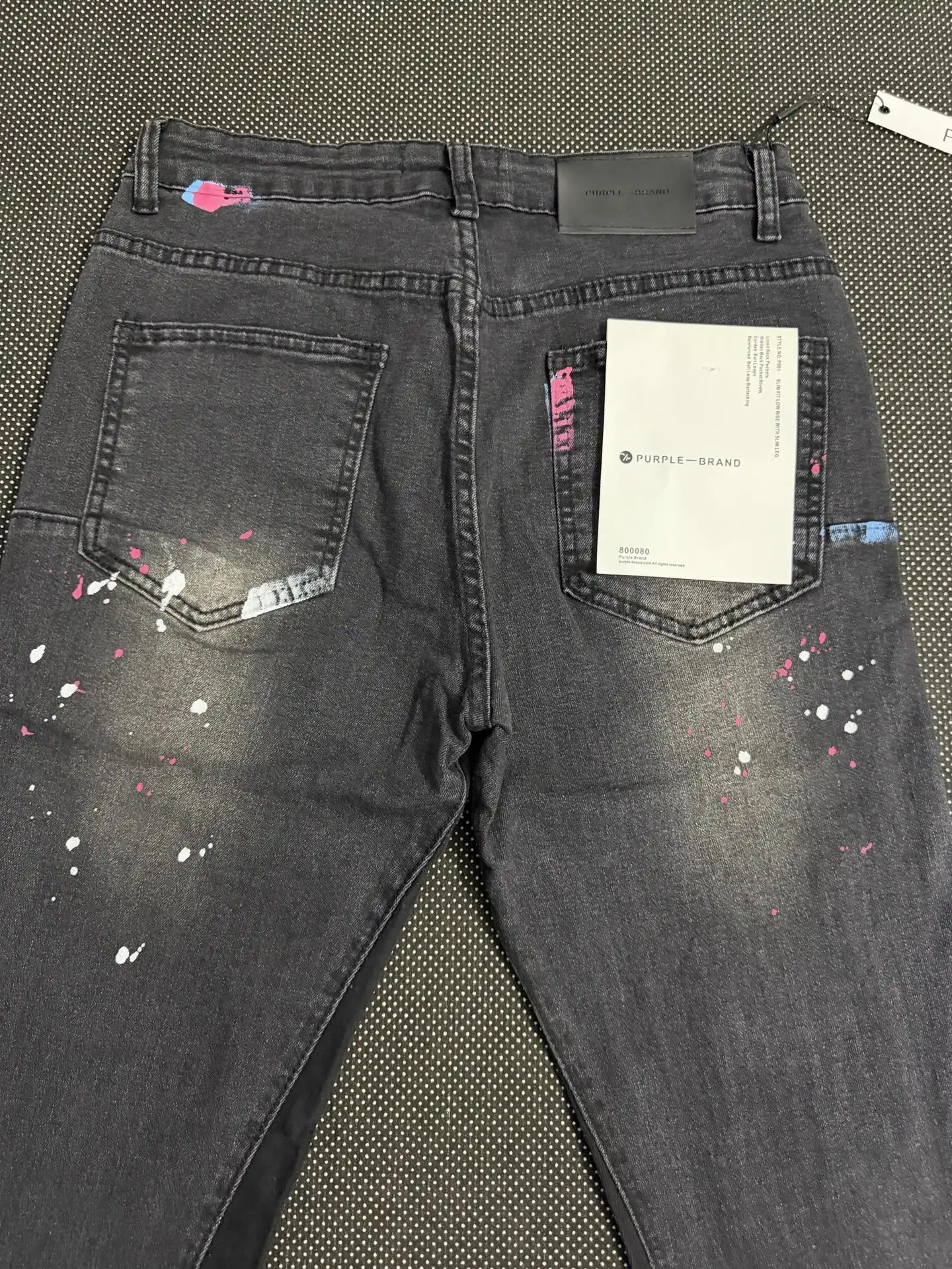 Distressed Paint-Splatter Slim-Fit Jeans D16023151 — view 16