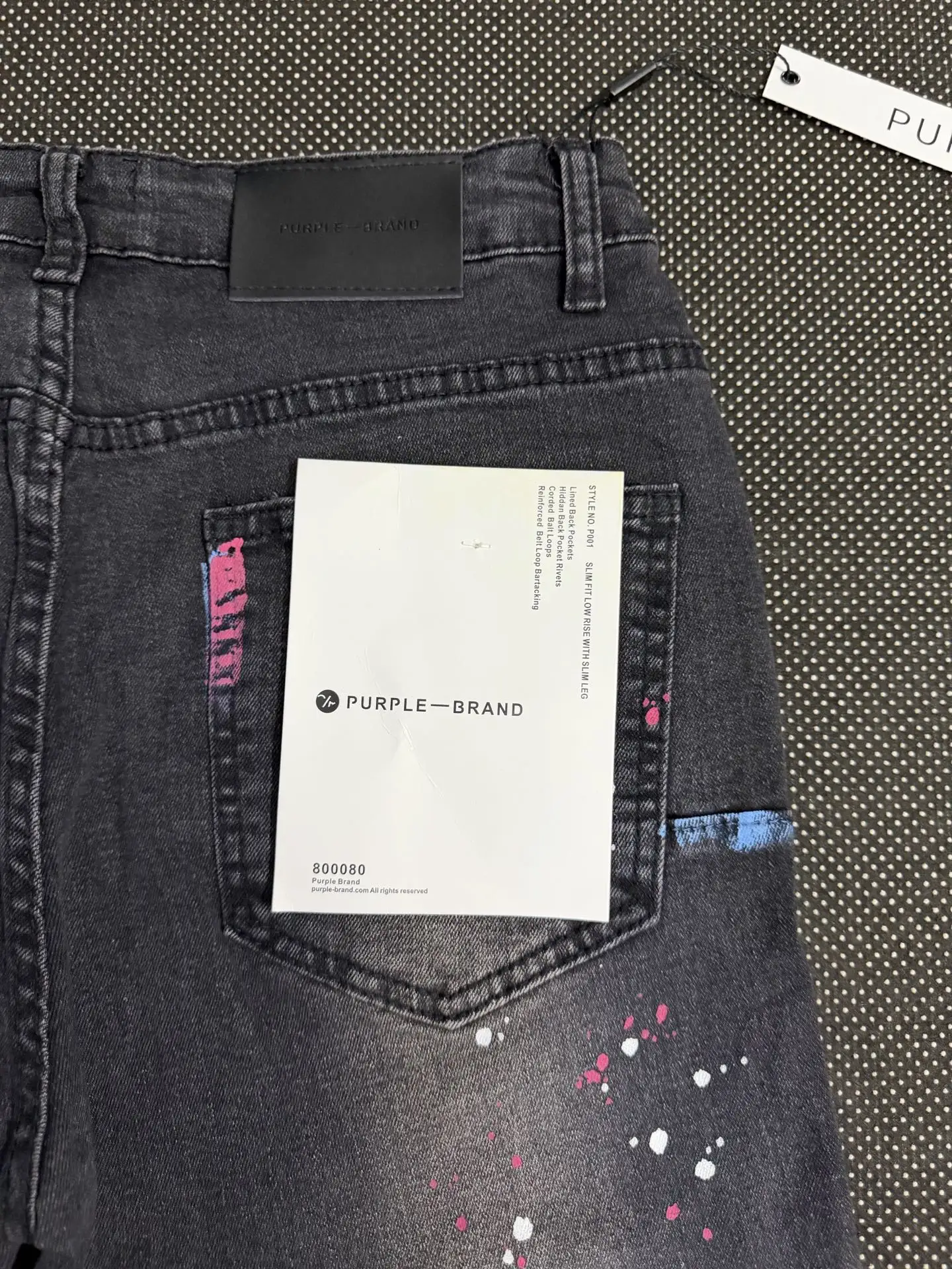 Distressed Paint-Splatter Slim-Fit Jeans D16023151 — view 17