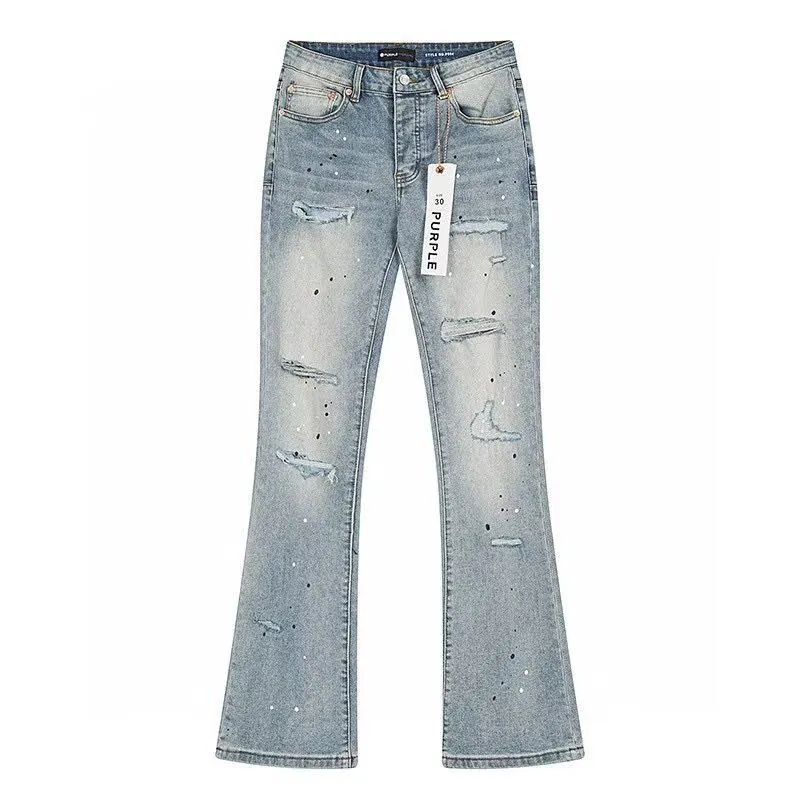 Paint-Splatter Distressed Slim-Fit Jeans D16023149 — view 2