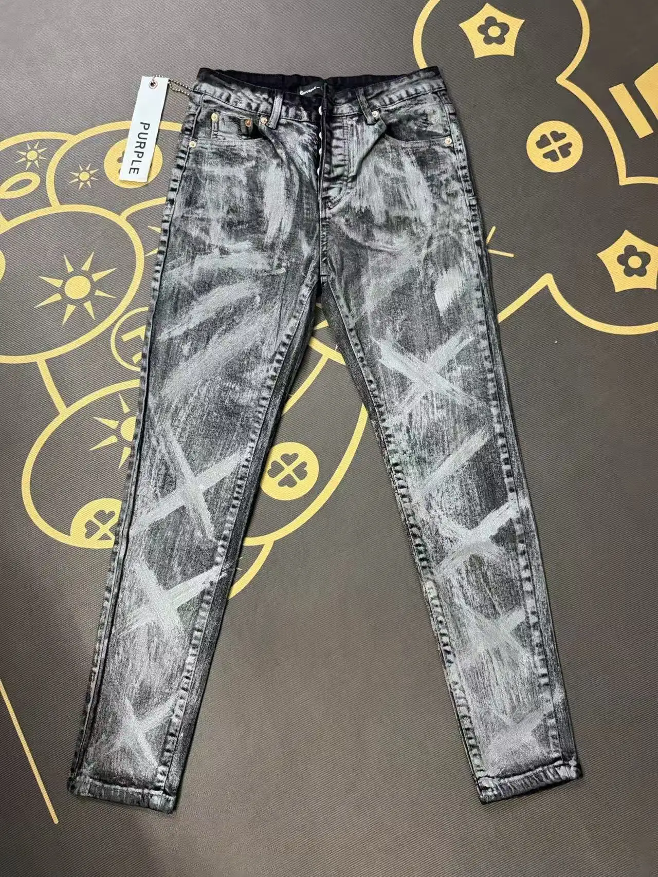 Tie-Dye Graffiti Print Slim-Fit Jeans D16523148 — view 10
