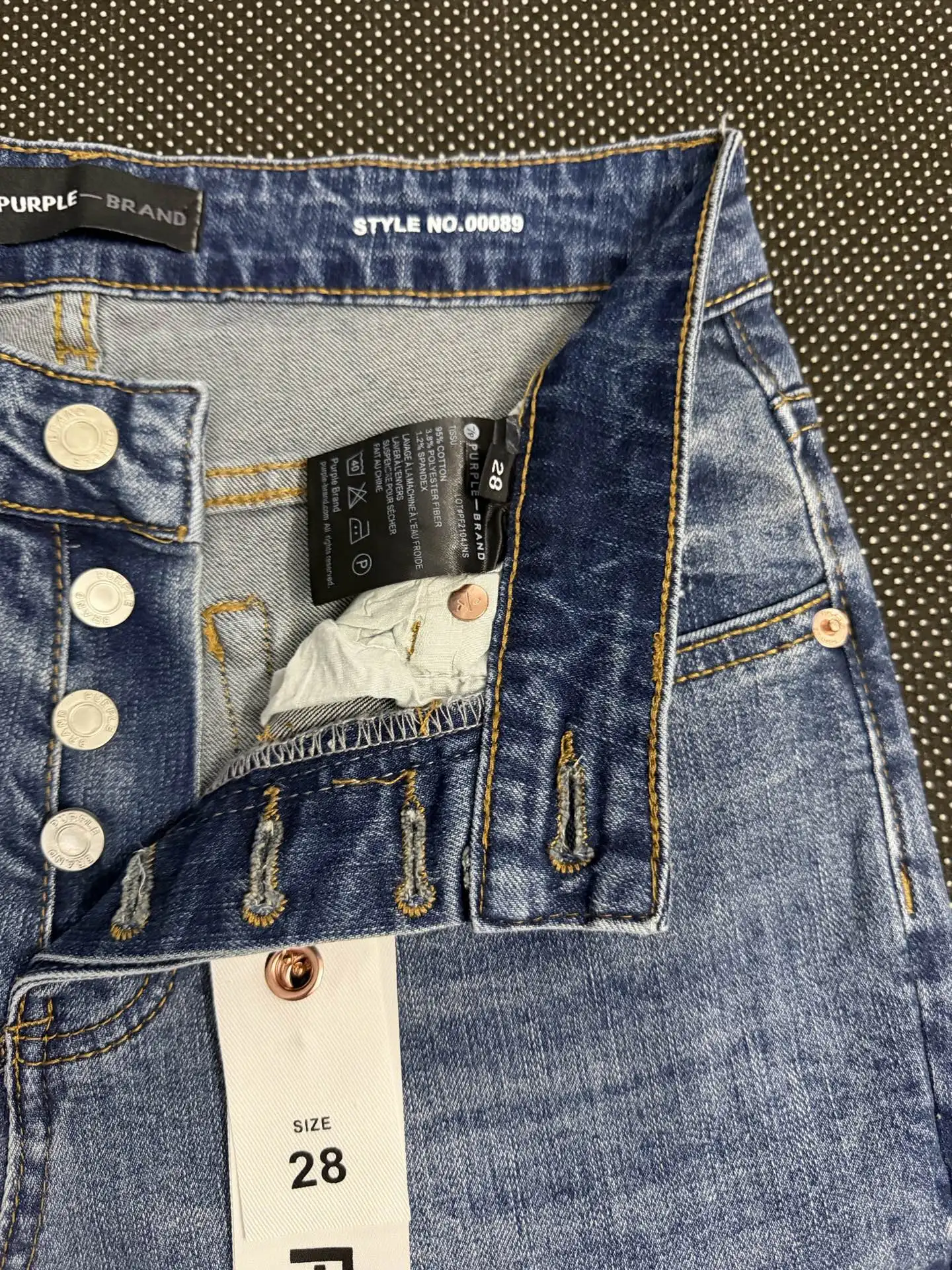 Distressed Bootcut Jeans with Patchwork Detail D19023140 — view 4