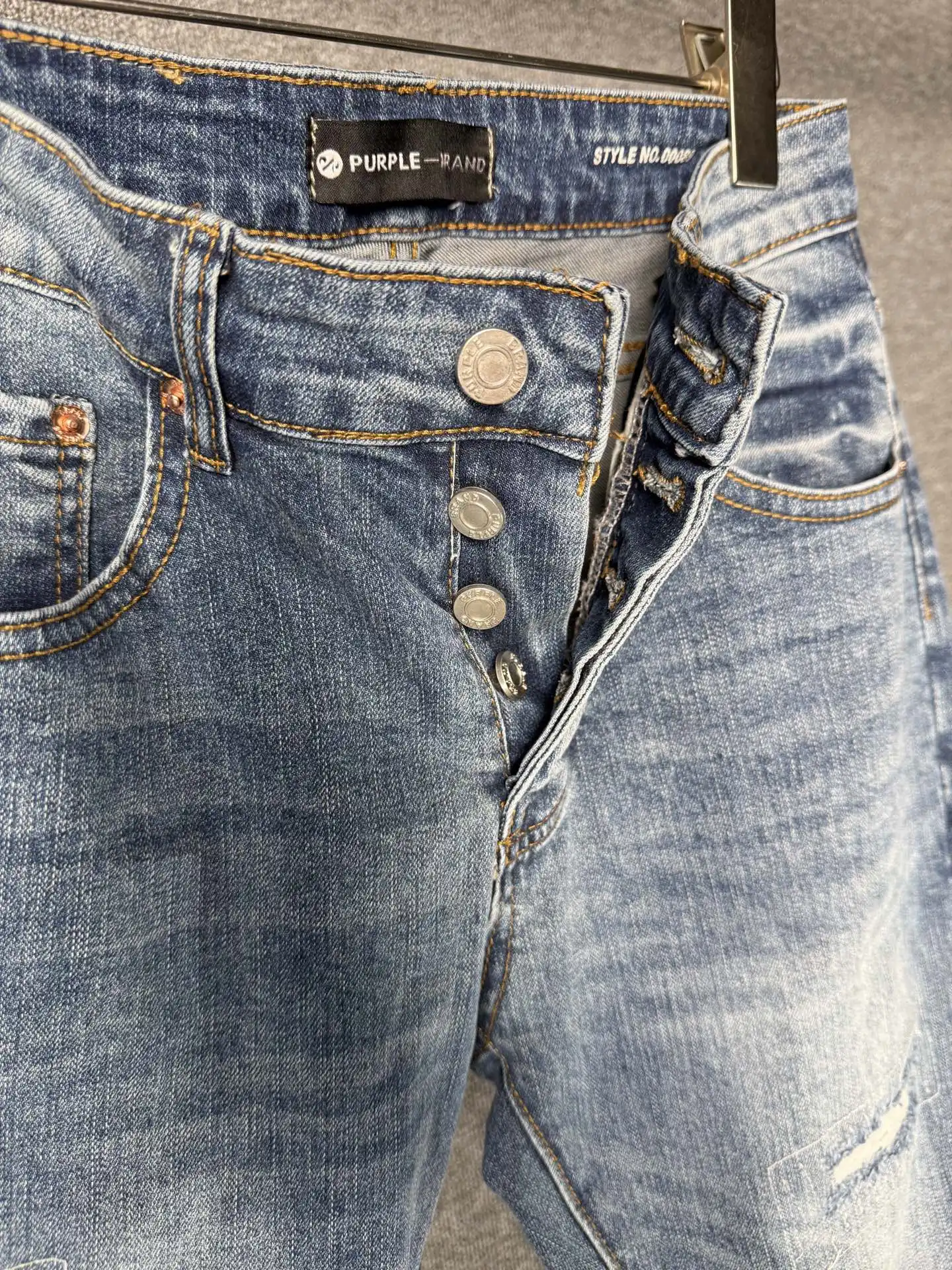 Distressed Bootcut Jeans with Patchwork Detail D19023140 — view 14