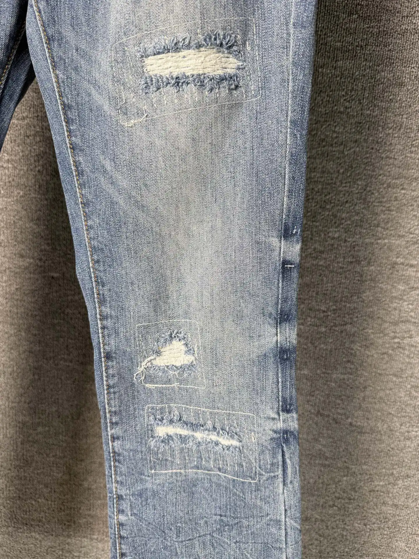 Distressed Bootcut Jeans with Patchwork Detail D19023140 — view 16