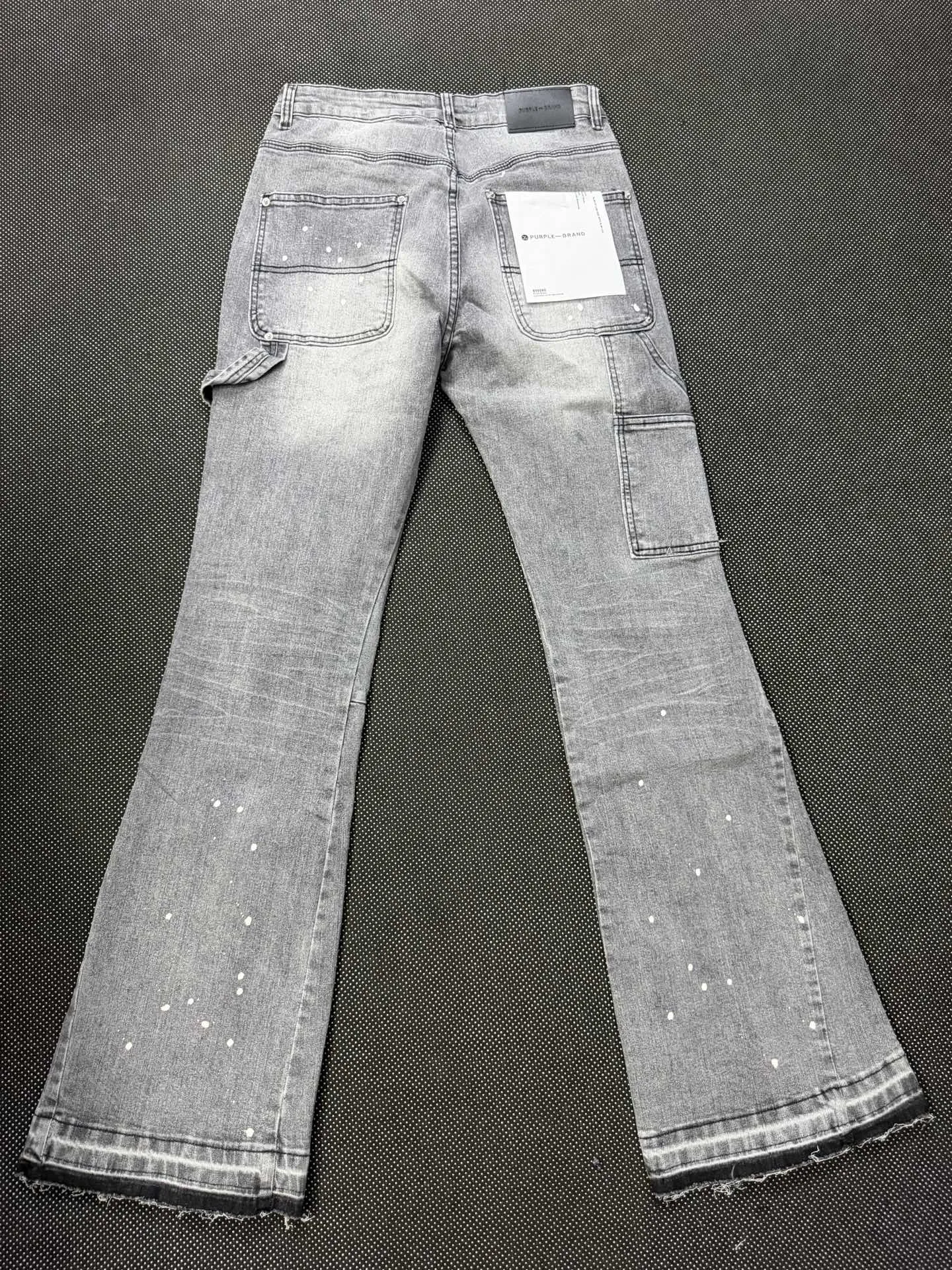 Paint-Splatter Distressed Carpenter Jeans D19023139 — view 2