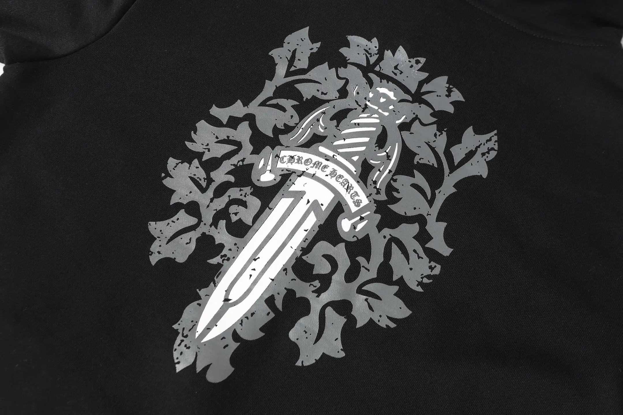 Dagger Print Zip-Up Hoodie D14513897 — view 9